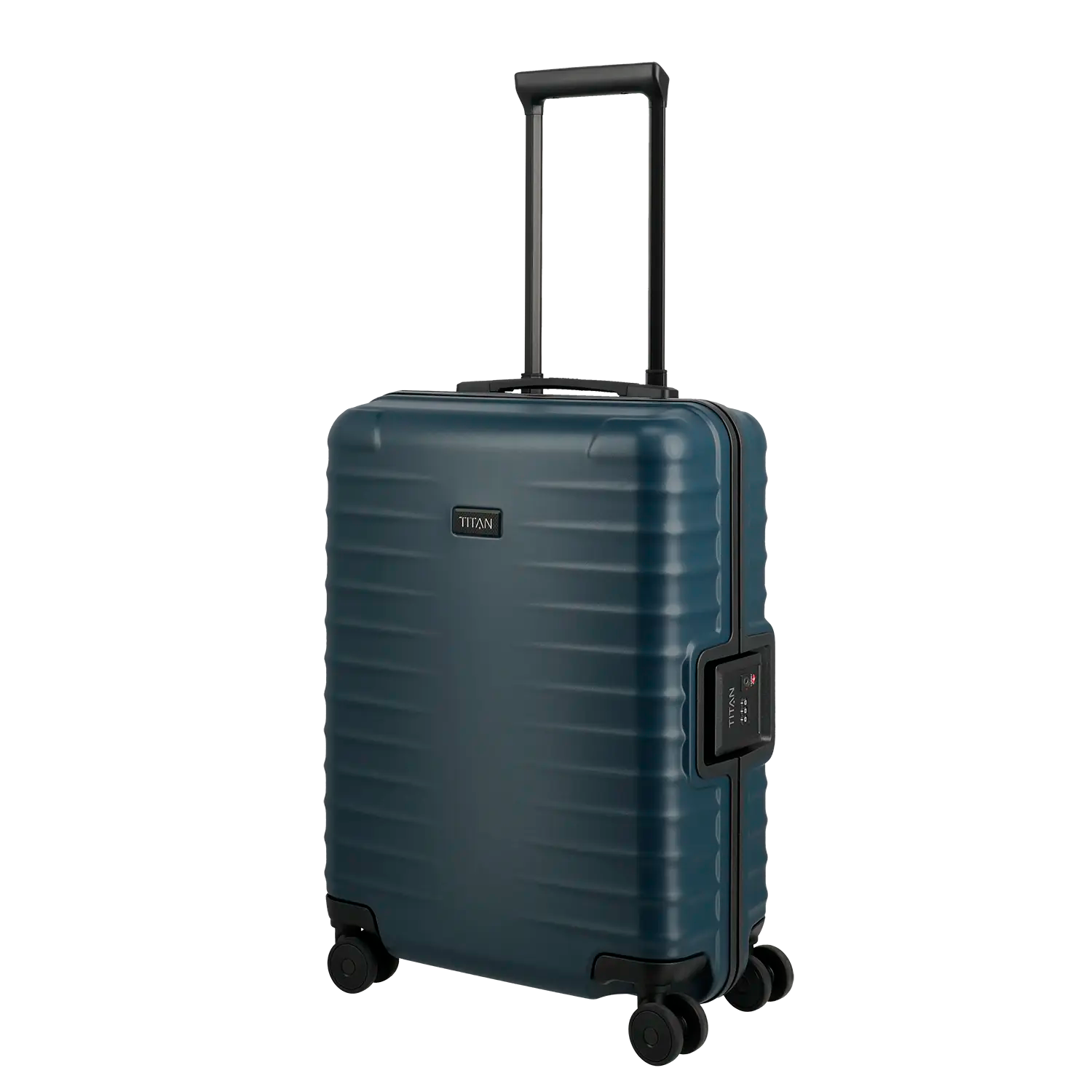 Kleiner Koffer Titan Overseas Trolley S20 - Komplettansicht des 55 cm Handgepäck-Trolleys in Midnight Blue