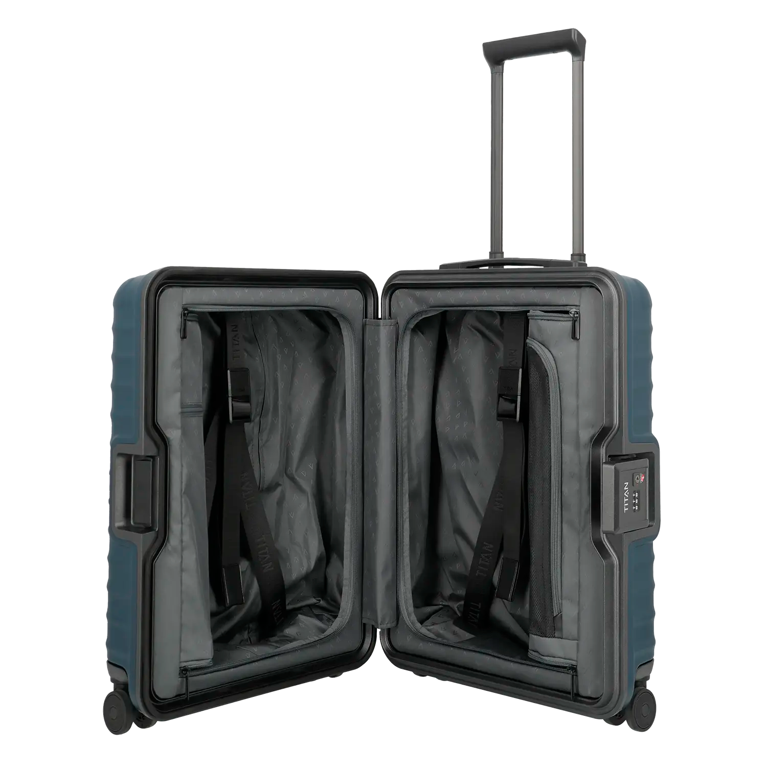 Titan Overseas kleiner Koffer - Innenausstattung mit Packfächern und Organisationsmöglichkeiten