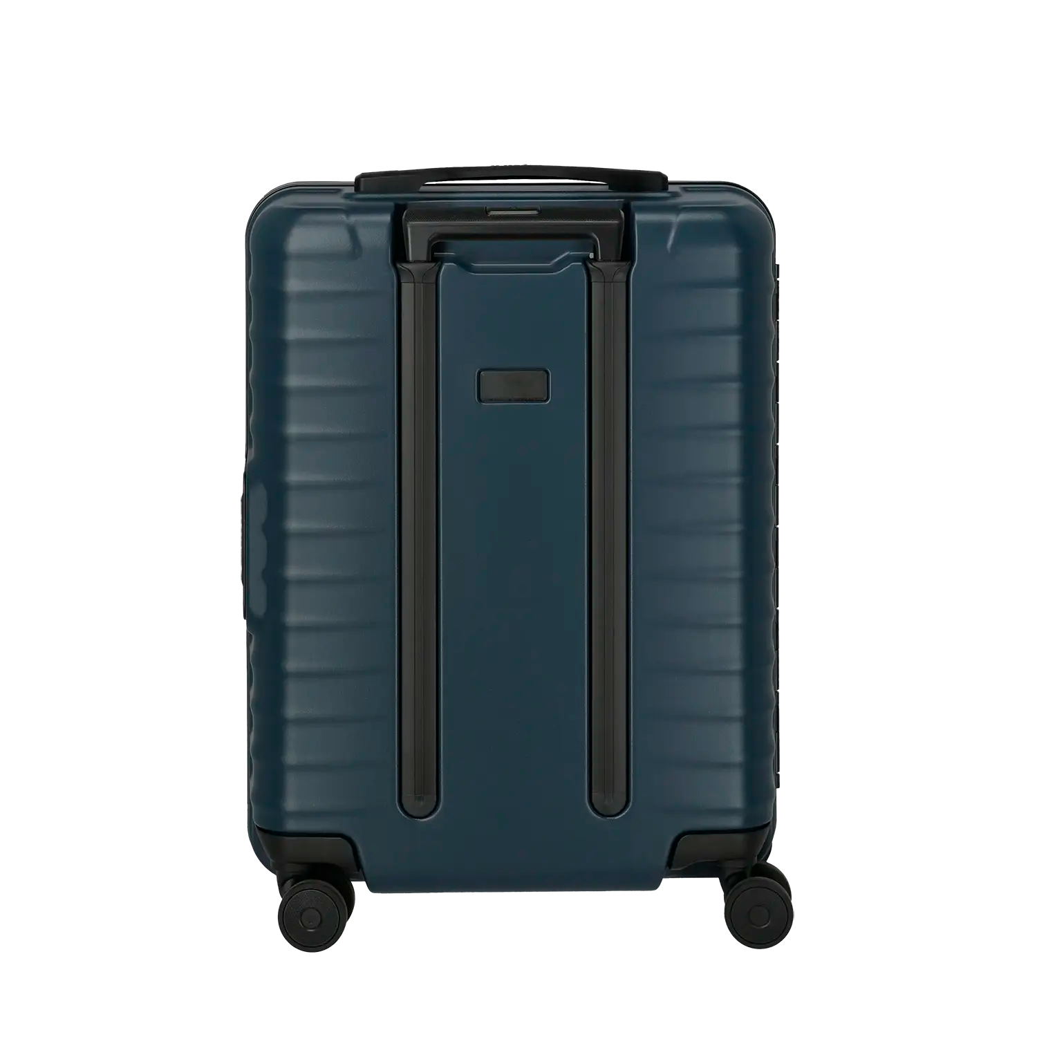 Kleiner Koffer Titan Overseas Trolley S20 - Rückansicht mit robustem Reißverschluss und Midnight Blue Oberfläche