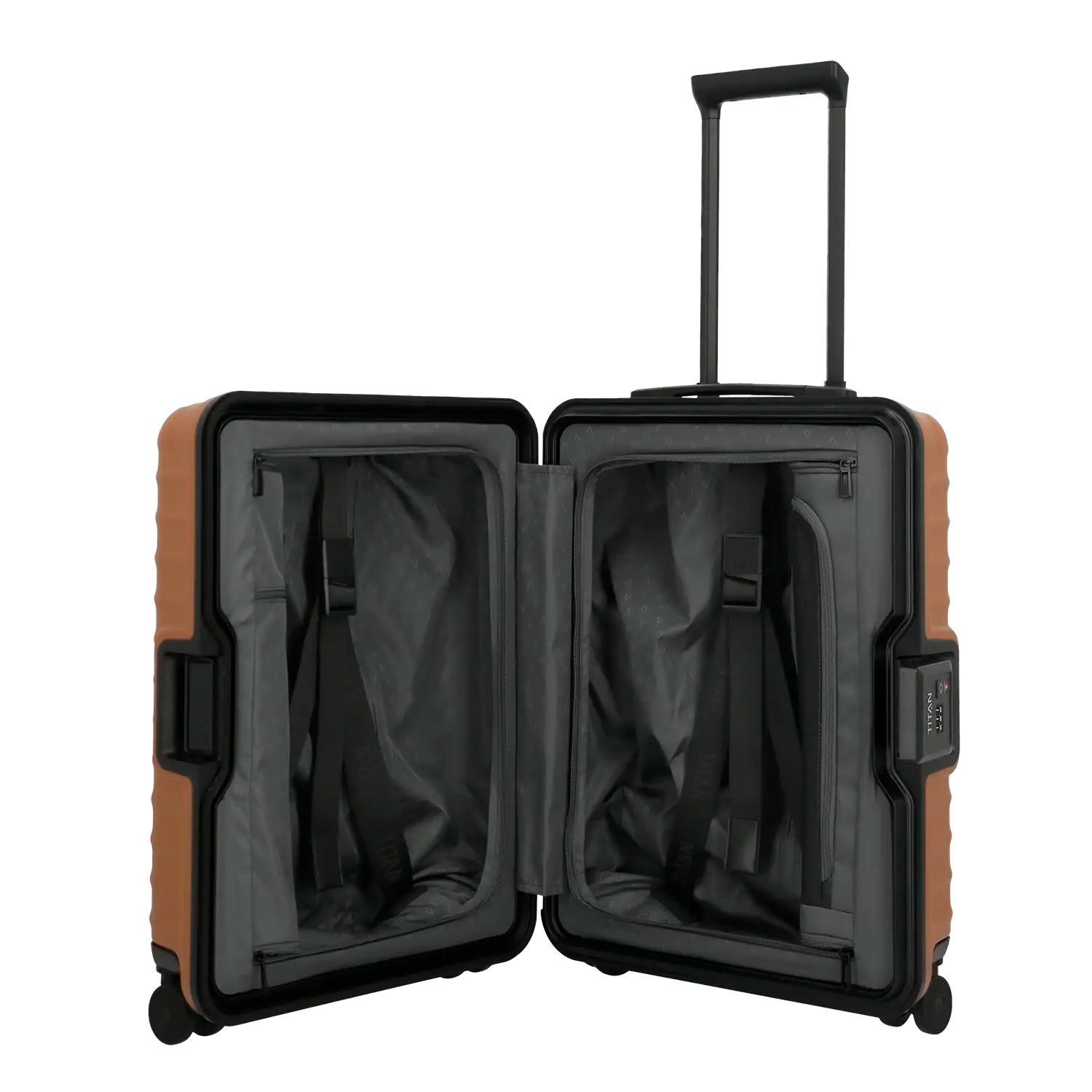 Innenausstattung des Titan Overseas Trolley S20 mit Packgurten