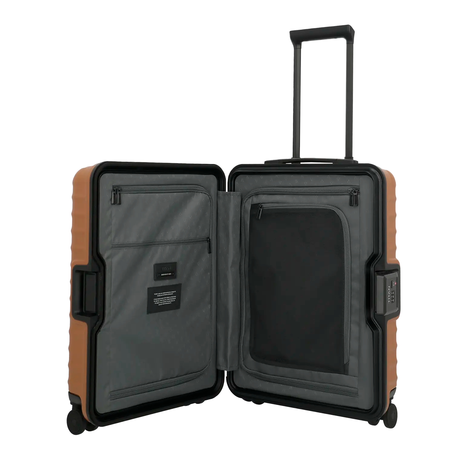 Innenausstattung des Titan Overseas Trolley S20 mit Packgurten