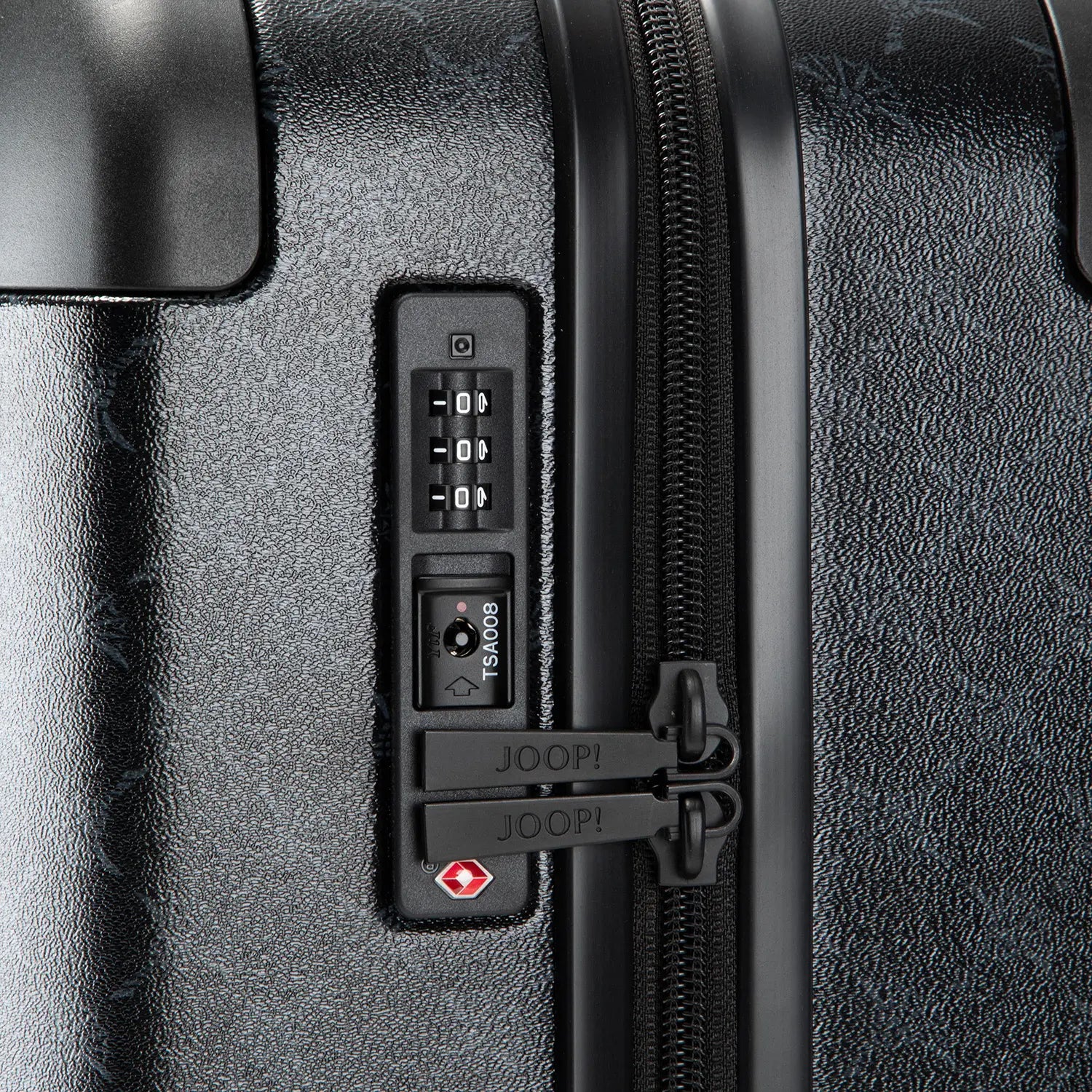 Detailaufnahme Joop Cortina Volare 1.0 C55 Trolleycase Phantom – luxuriöser Handgepäckkoffer für Business und Reisen mit TSA Zahlenschloss
