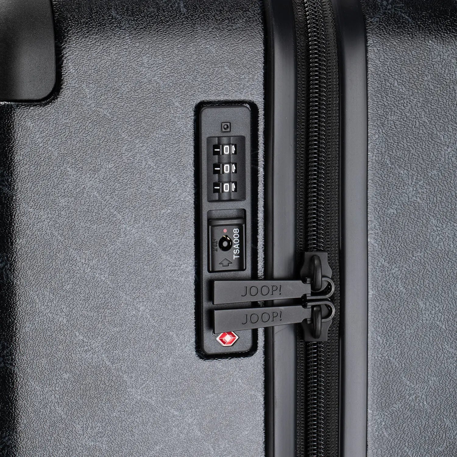 Detailaufnahme Joop Cortina Volare 1.0 C75 Trolleycase Phantom – hochwertige Verarbeitung mit TSA Zahlenschloss