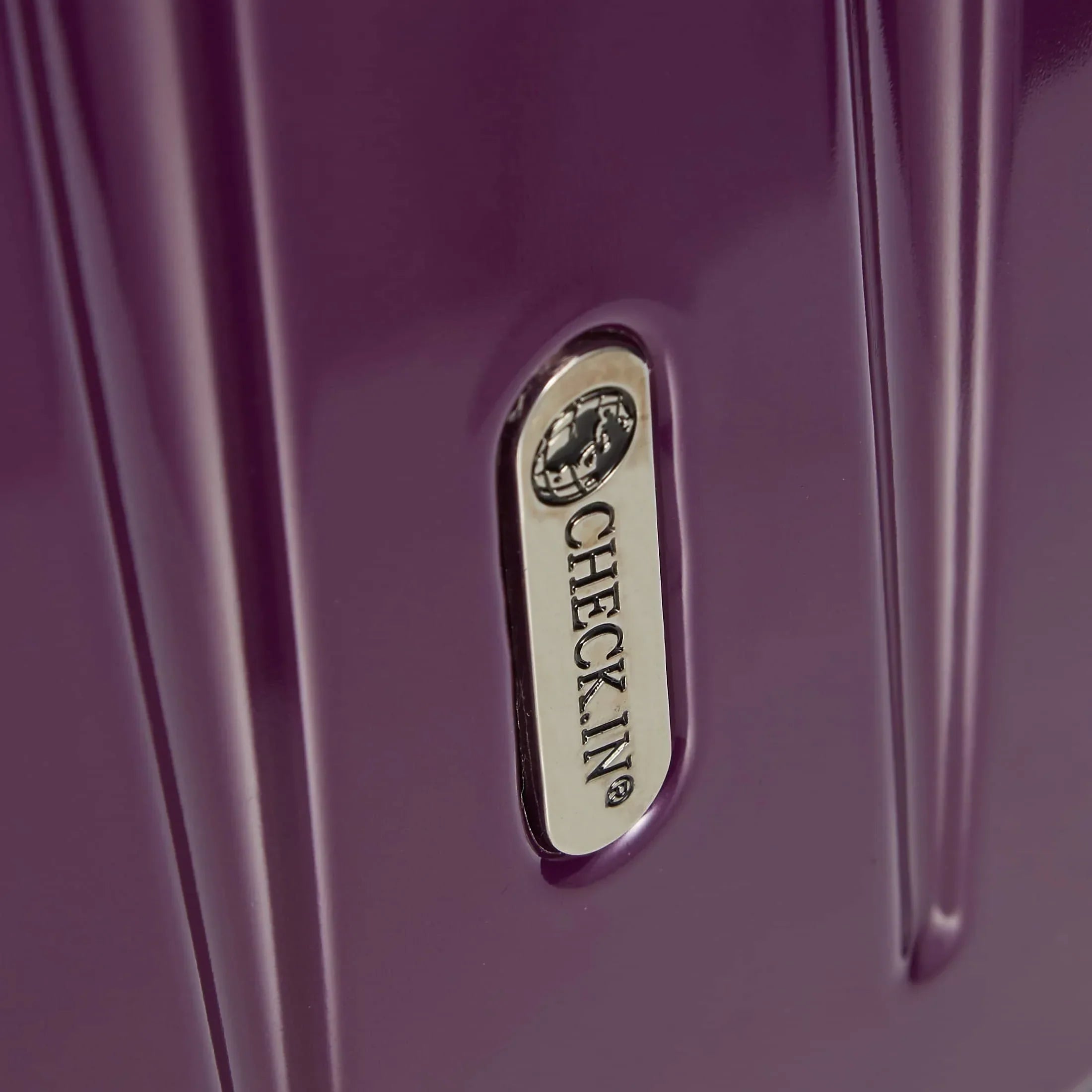Check In London 2.0 4-Rollen-Trolley 67 cm - violett, Detailansicht Logo Check.In