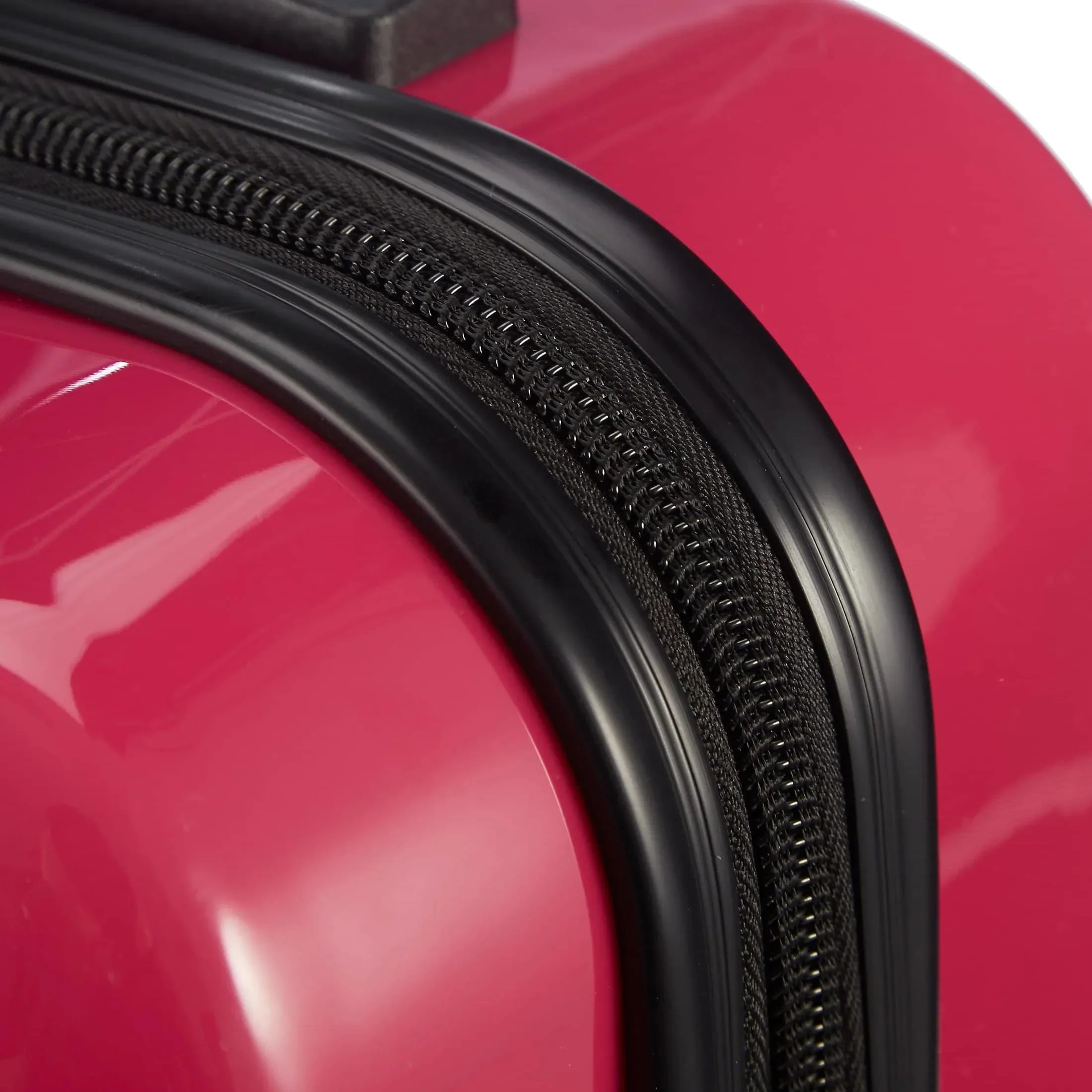 Check In London 2.0 4-Rollen-Kabinentrolley 50 cm - rot, Detailansicht Ecke mit Reißverschluss