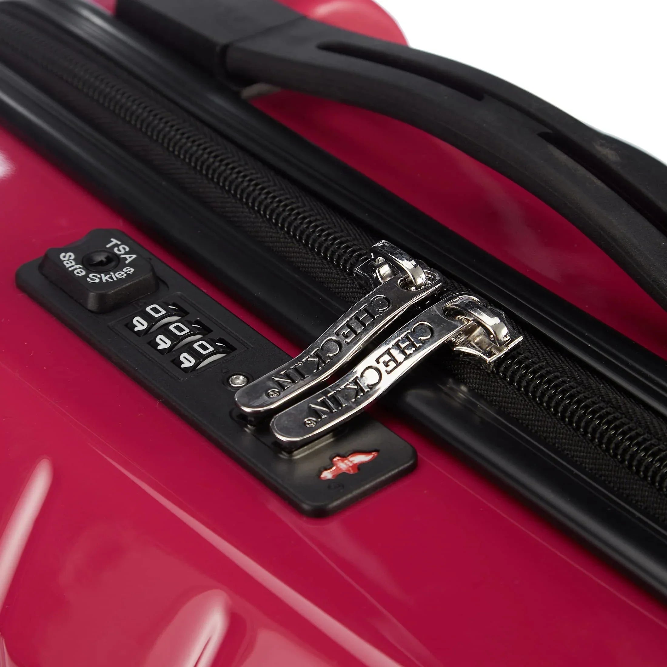 Check In London 2.0 4-Rollen-Kabinentrolley 50 cm - rot, Detailansicht TSA-Schloss