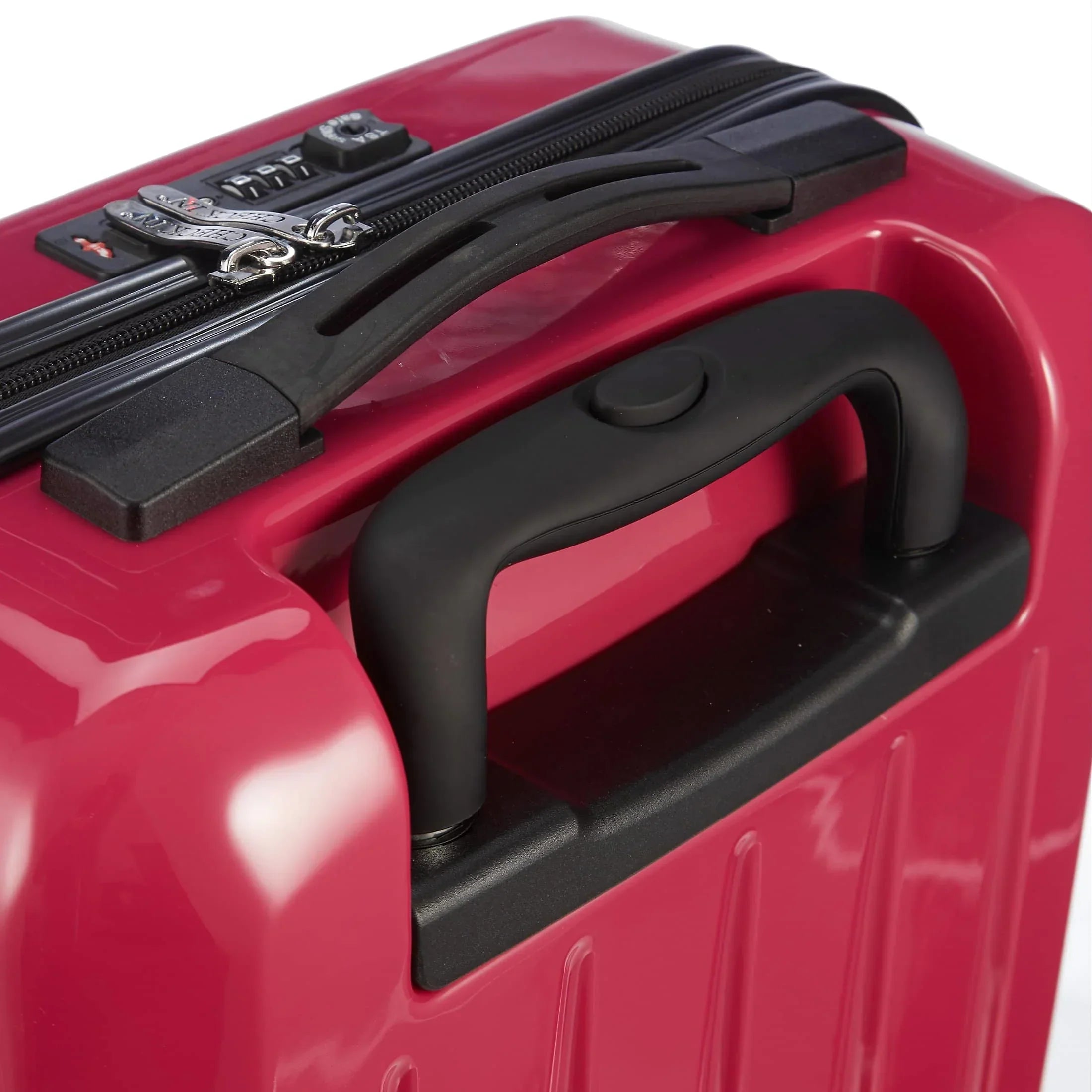 Check In London 2.0 4-Rollen-Kabinentrolley 50 cm - rot, Detailansicht hinten Ziehgestänge