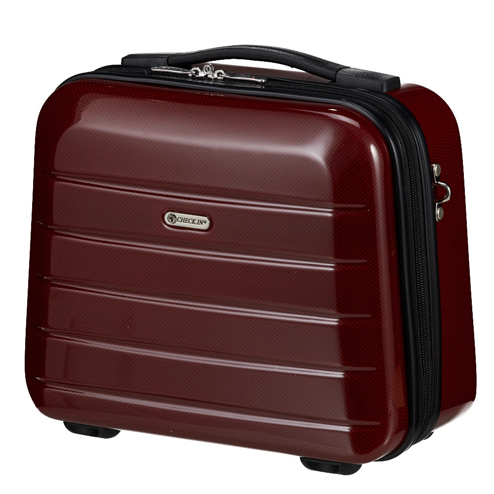 Check In London 2.0 Kosmetikkoffer 33 cm - Carbon Rot, Frontansicht