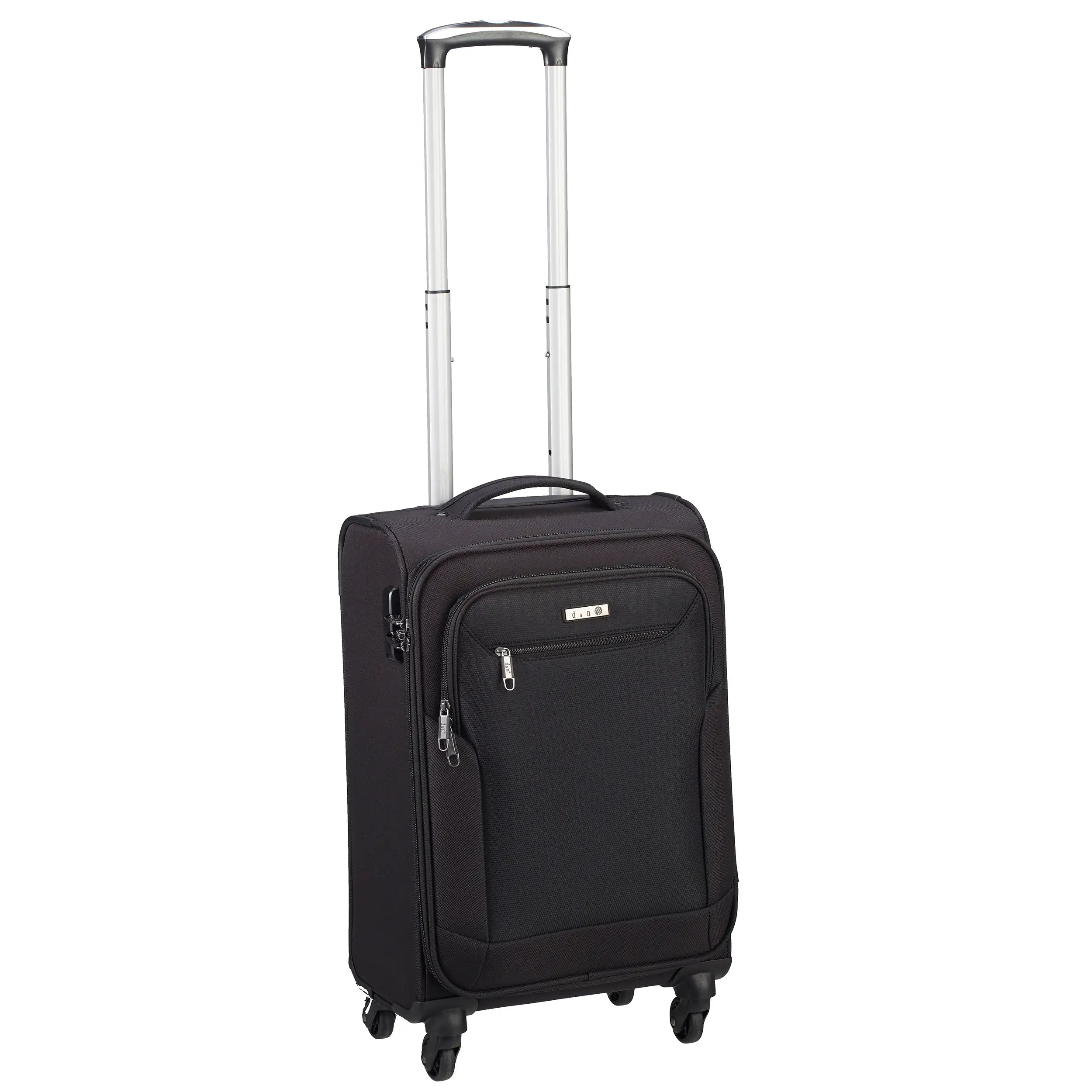 d&n Travel Line 6804 4-wheel cabin trolley 55 cm - Black