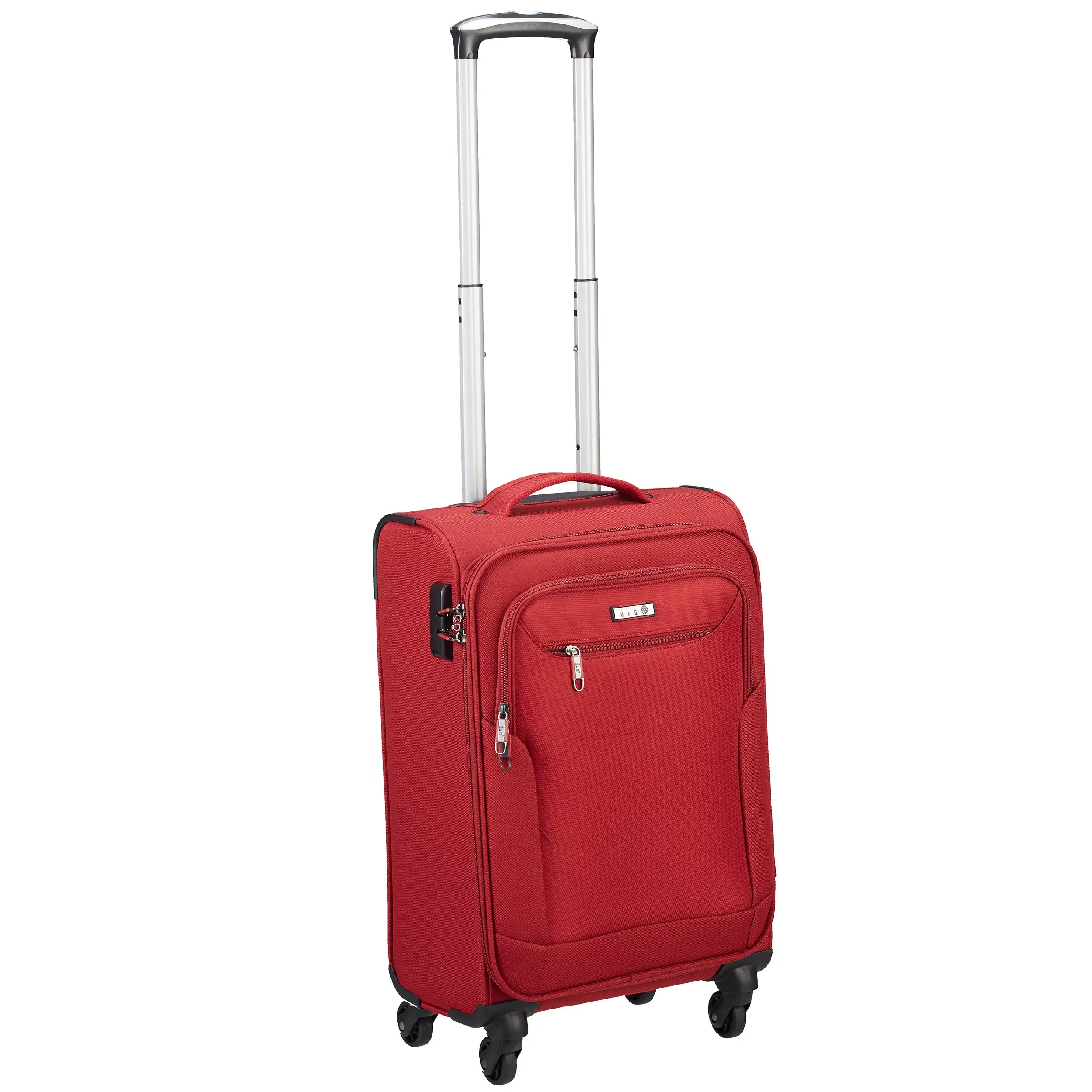 d&n Travel Line 6804 4-Rollen Kabinentrolley 55 cm - Bordeaux