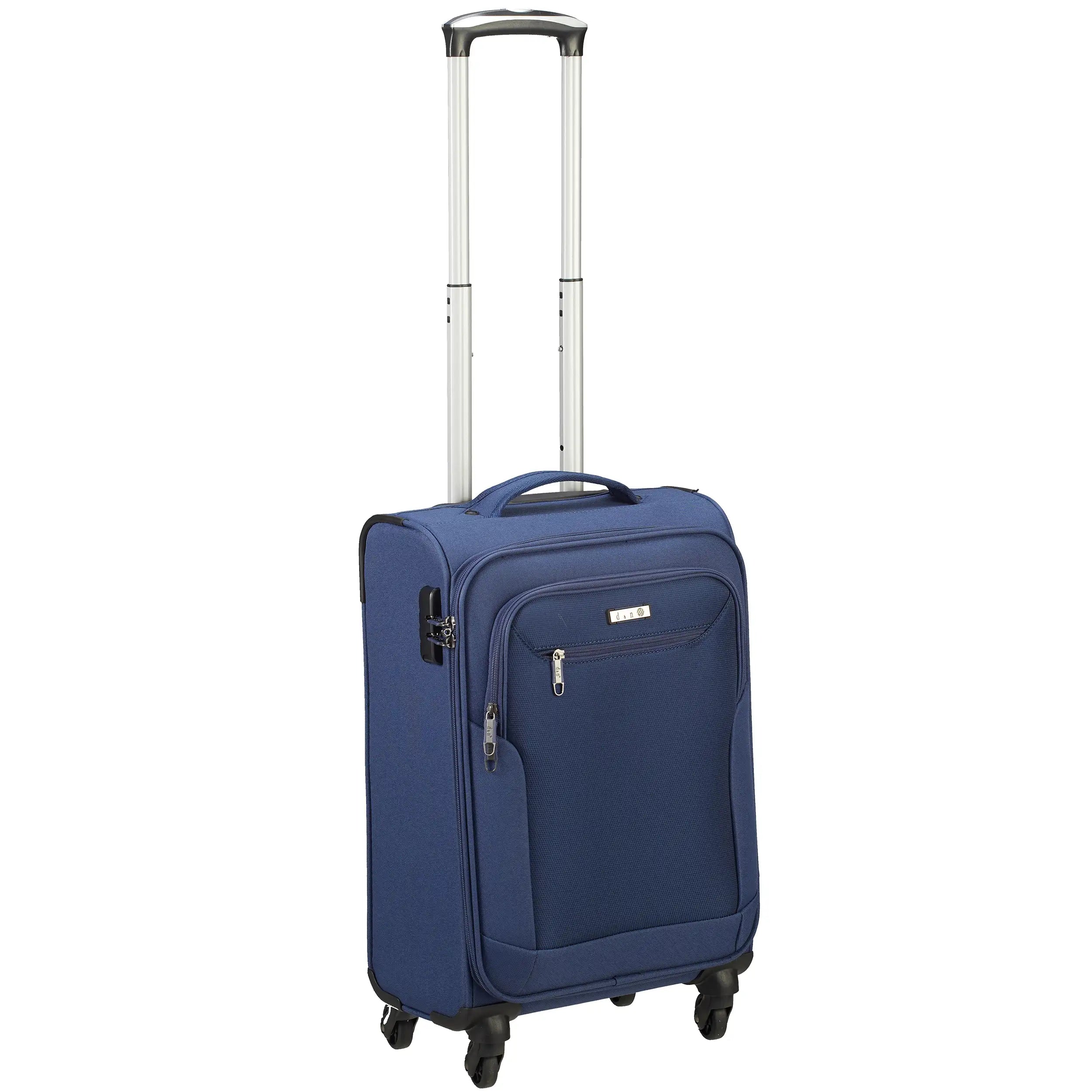 d&n Travel Line 6804 4-Rollen Kabinentrolley 55 cm - Blau