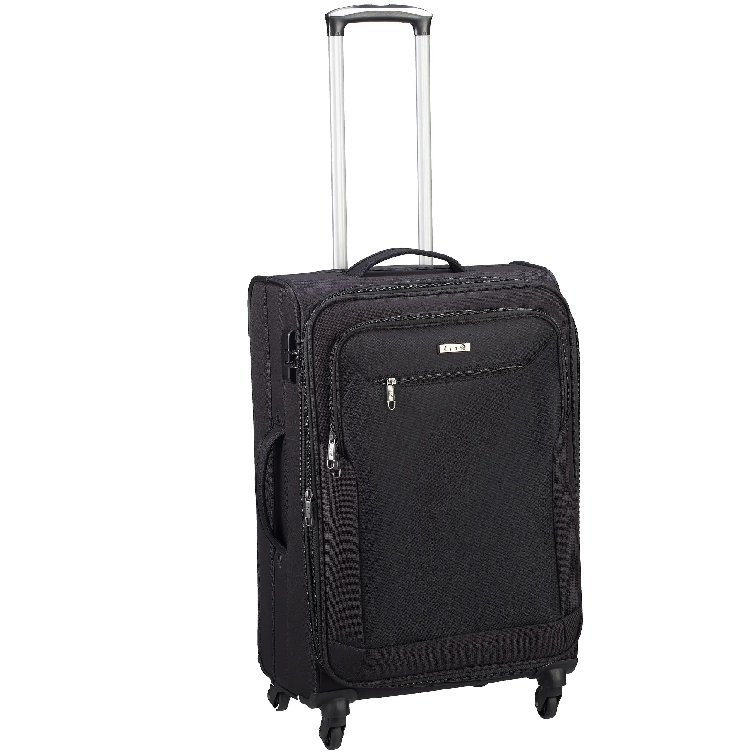 d&n Travel Line 6804 4-Rollen Trolley 66 cm - Schwarz