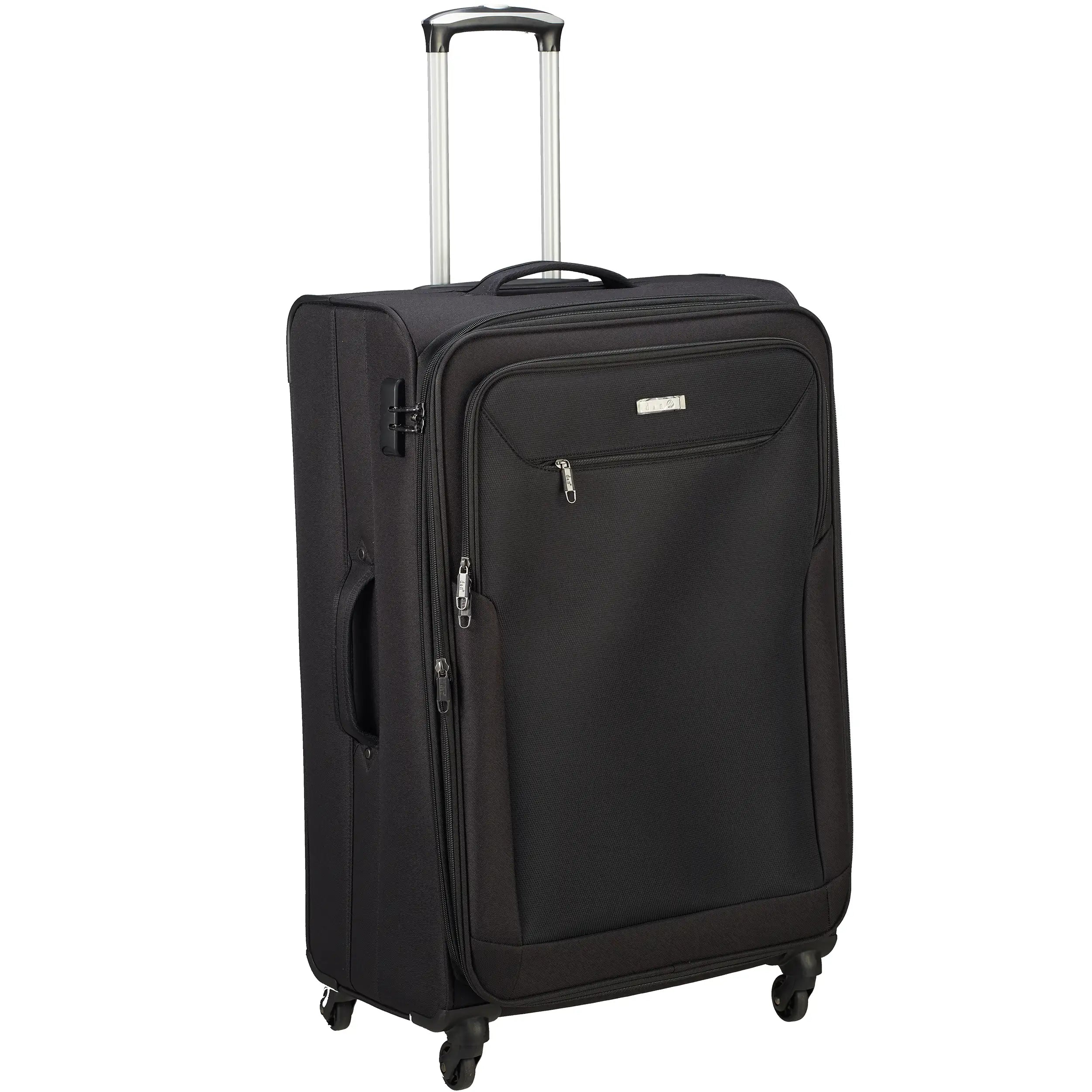 d&n Travel Line 6804 4-Rollen Trolley 76 cm - Schwarz