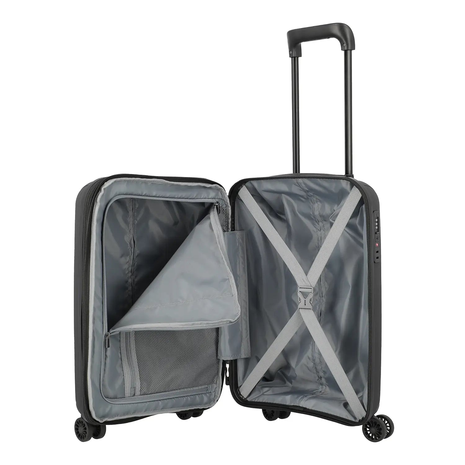 Innenansicht Travelite Skymate 55 cm Kabinentrolley Schwarz – praktisches Packsystem mit viel Stauraum