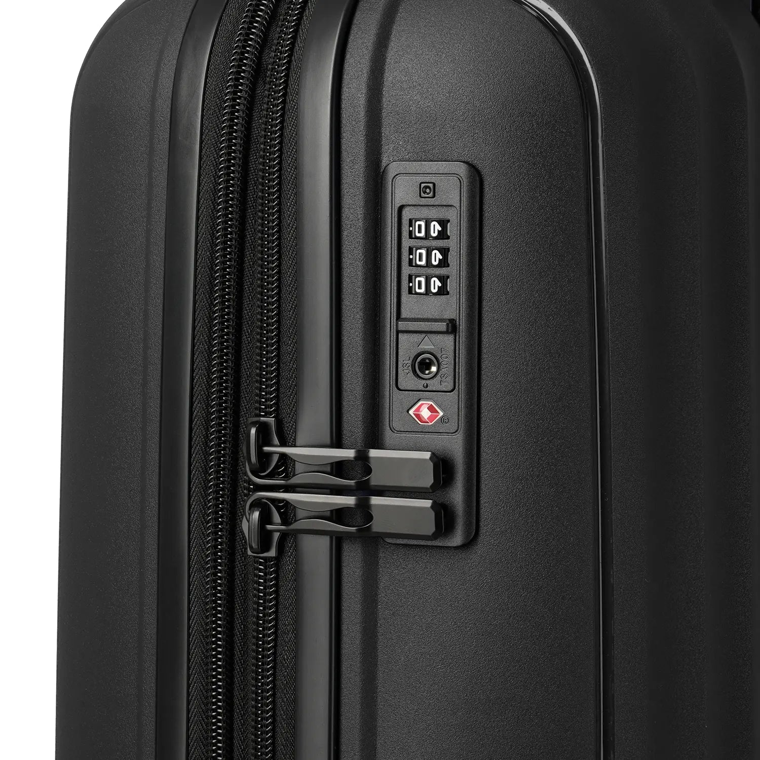 Detailaufnahme Travelite Skymate Kabinentrolley Schwarz – TSA Zahlenschloss