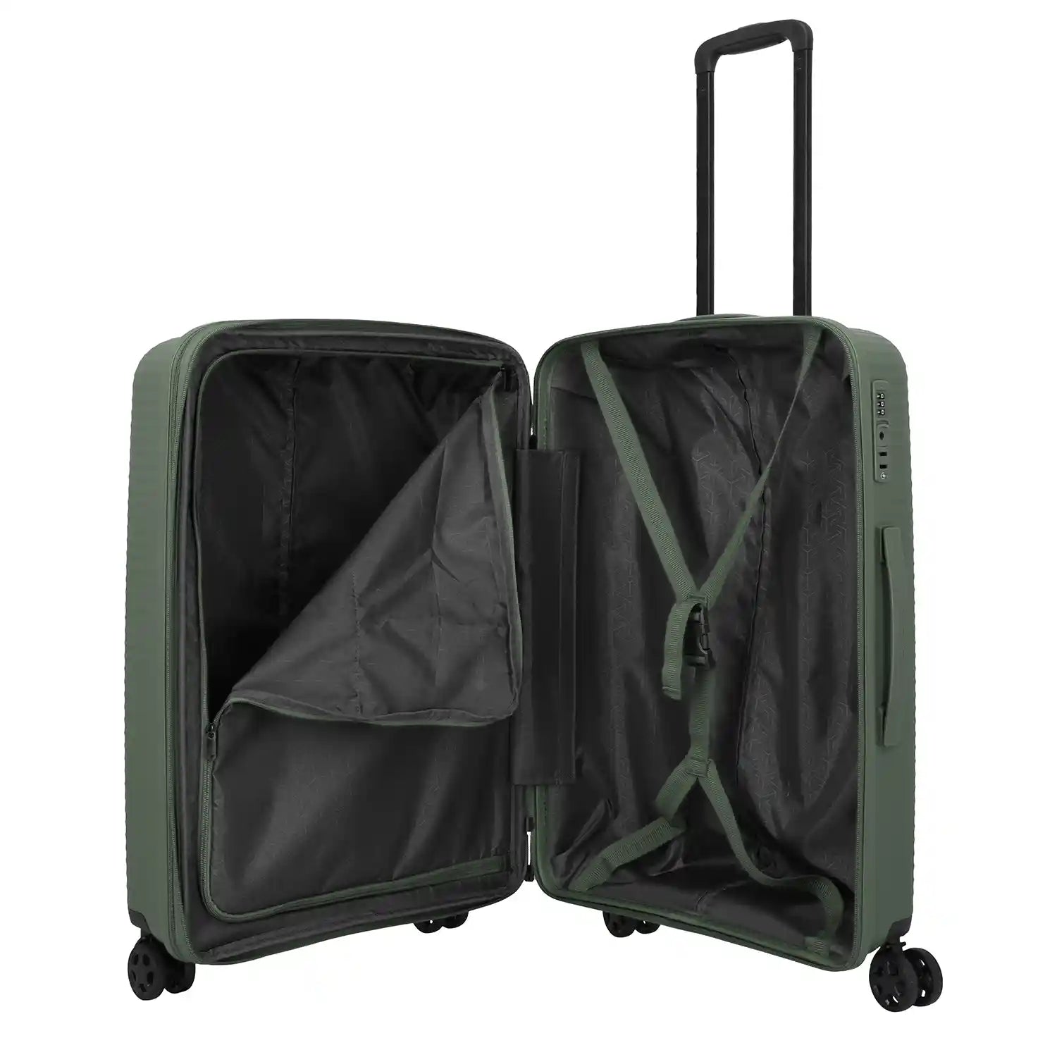 Travelite Air Stripe 4-Rollen Trolley M exp. 66 cm - Green