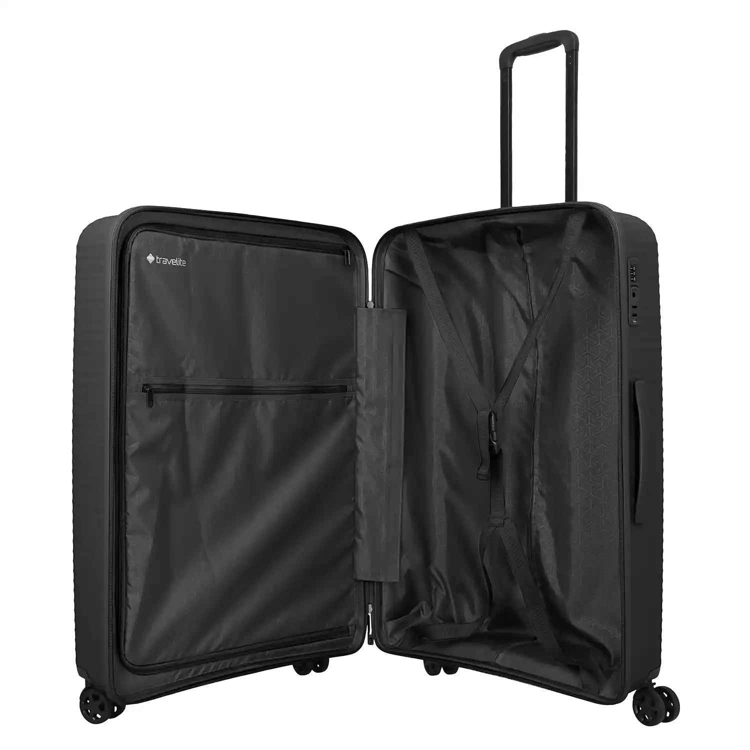 Travelite Air Stripe 4-Rollen Trolley L 77 cm - Black