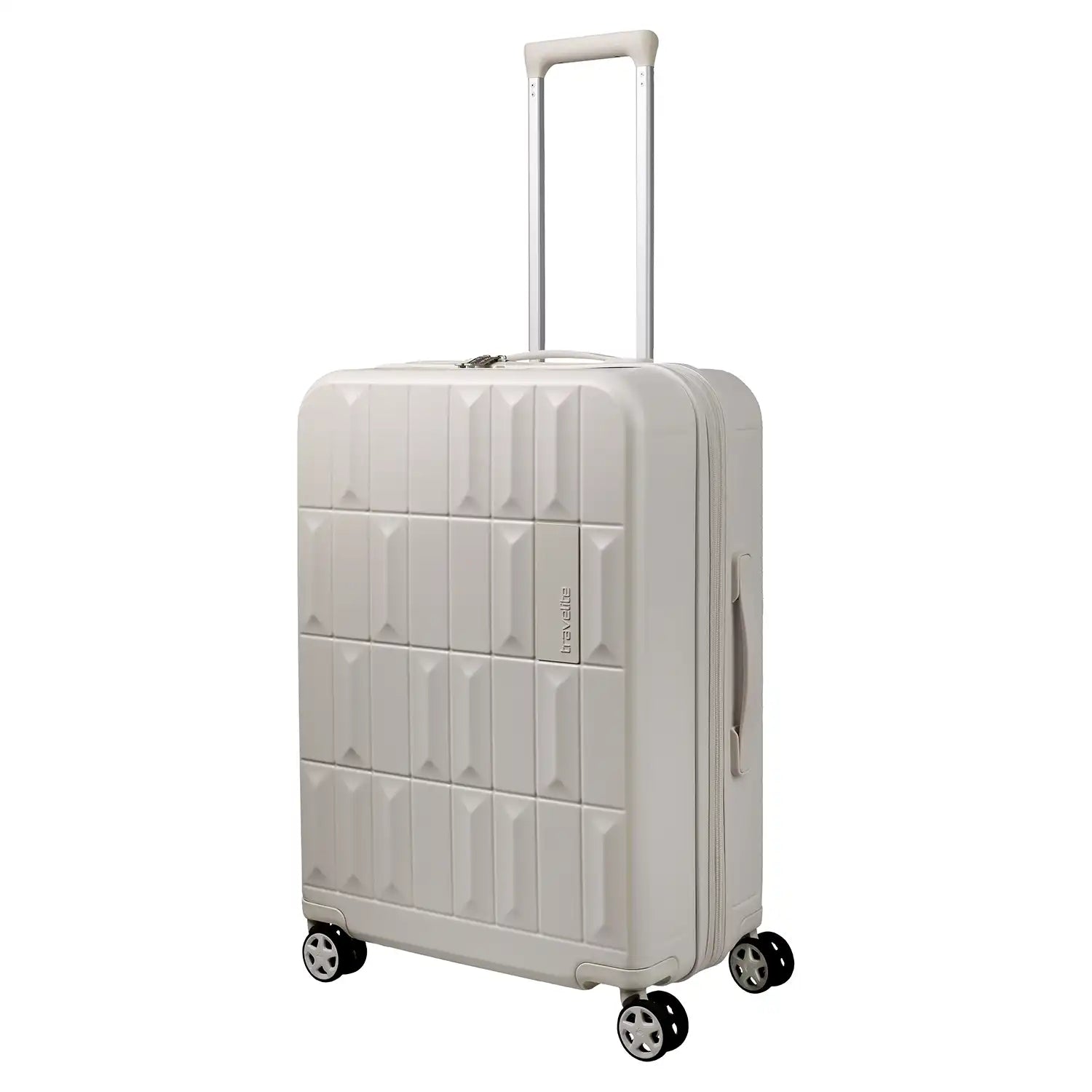 Travelite Panello Trolley M 65 cm – Ivory mit stabilem Teleskopgriff, vier leichtgängigen Doppelrollen und edlem Design