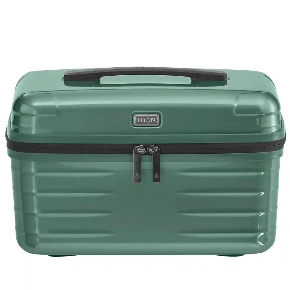 Vorderansicht elegantes Beautycase Titan in grape grün, Polycarbonat