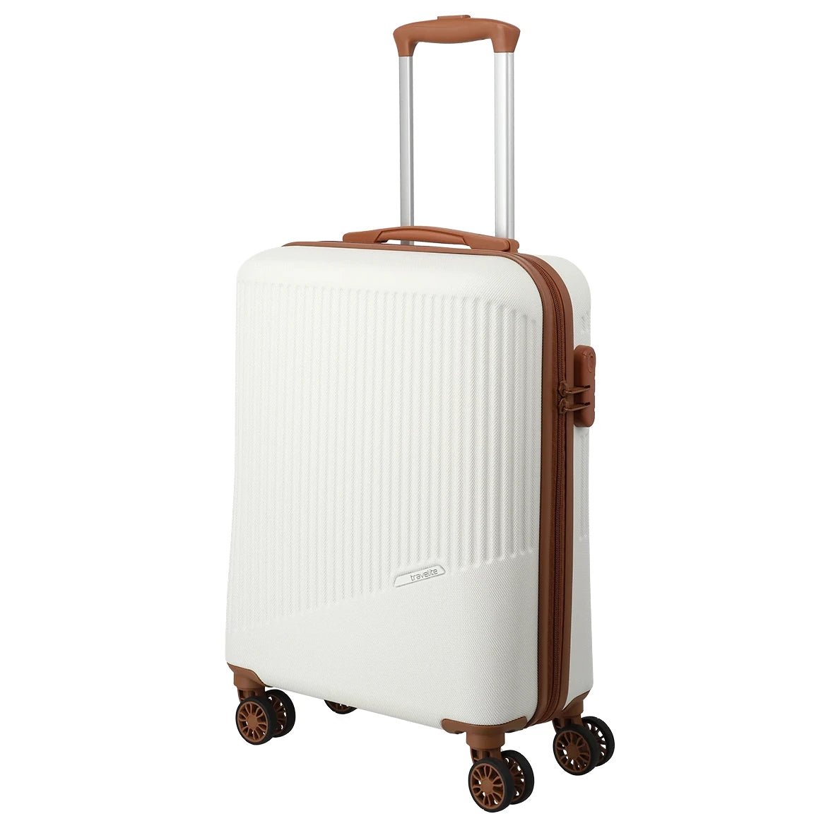 Travelite Bali 4-Rollen Trolley 55 cm - Weiss/Cognac