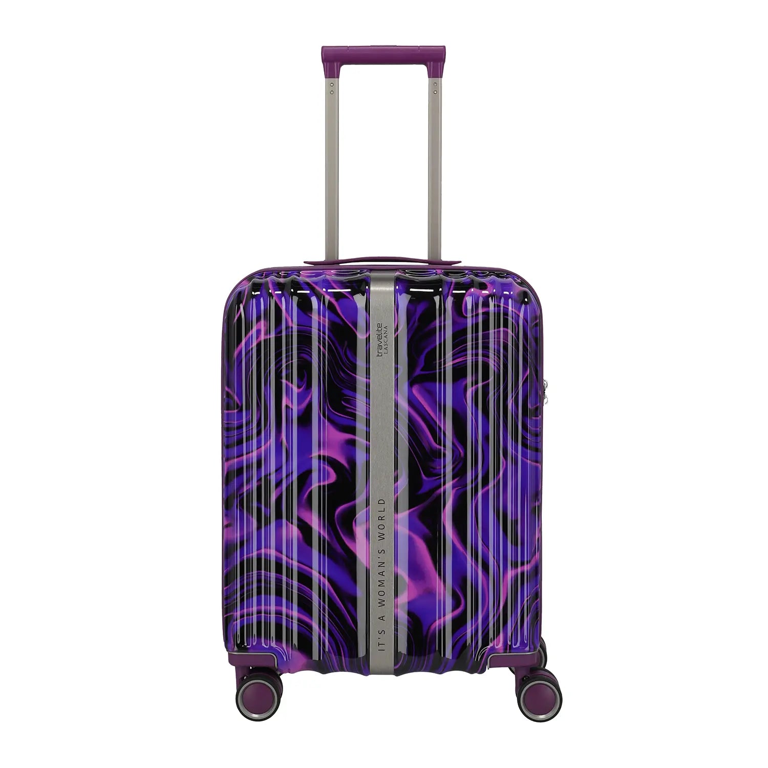 Frontansicht Travelite Lascana Edition 4-Rollen Trolley S 55 cm Purple Swirl