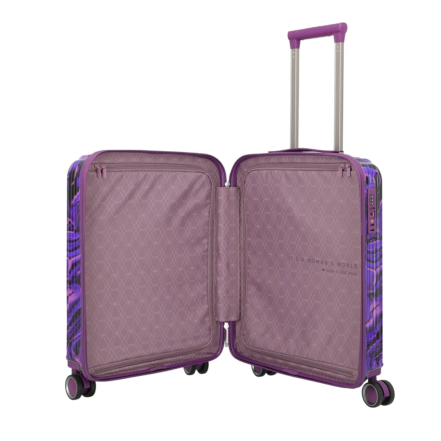 Travelite Lascana Edition Trolley S 55 cm Purple Swirl - Innenausstattung mit Packfächern und Trennwänden