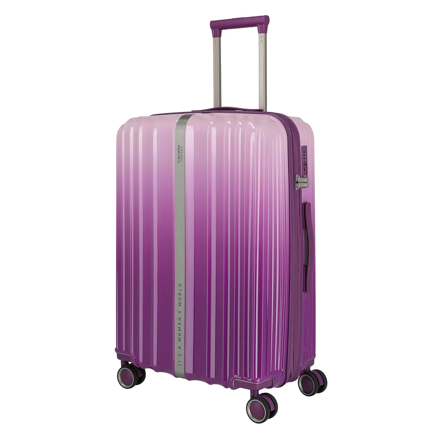 Purple Degrade Hartschalenkoffer 65 cm mit Doppelrollen und robuster ABS-Schale von Travelite