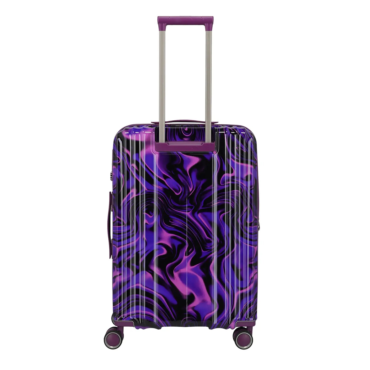 Travelite Lascana Edition Trolley M 65 cm Purple Swirl - Rückansicht mit Markenlogo und Designdetails