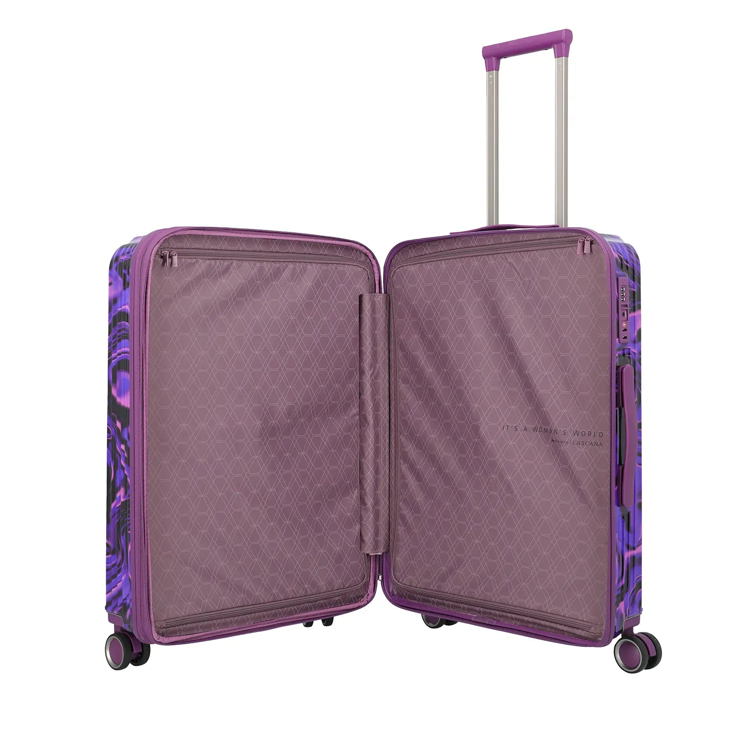 Travelite Lascana Edition Trolley M 65 cm Purple Swirl - Innenausstattung mit Packfächern und Trennwänden