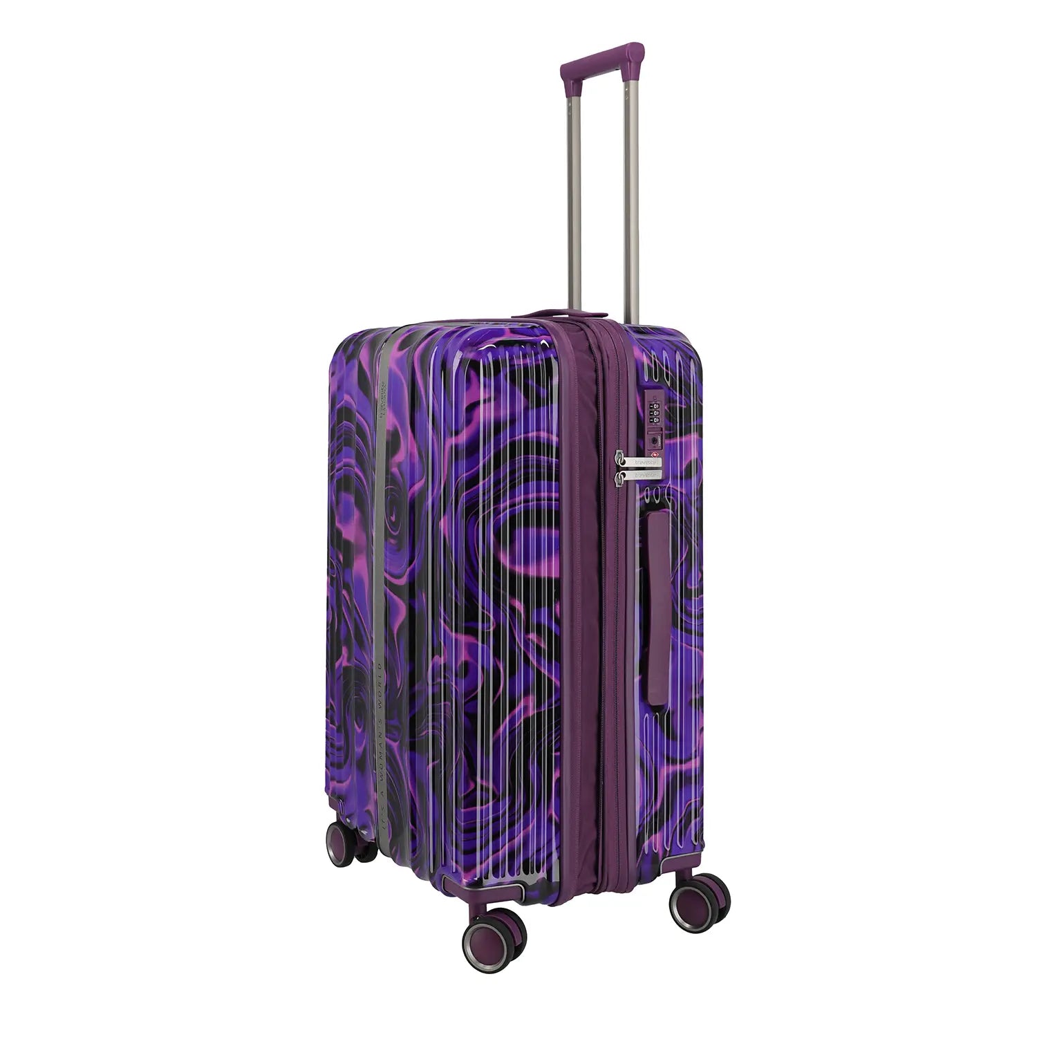 ravelite Lascana Edition Trolley M 65 cm Purple Swirl - Seitenansicht mit Dehnfalte