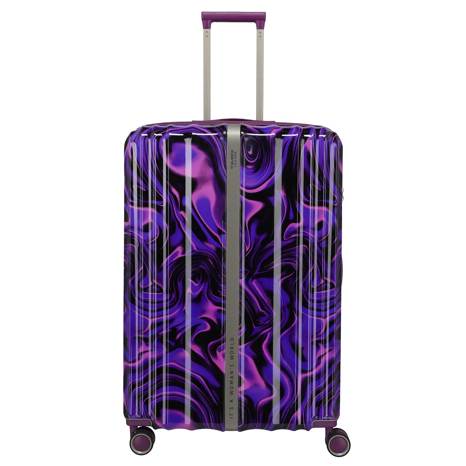 Travelite Lascana Edition 4-Rollen Trolley L 76 cm Purple Swirl - Hauptansicht des großen Reisekoffers