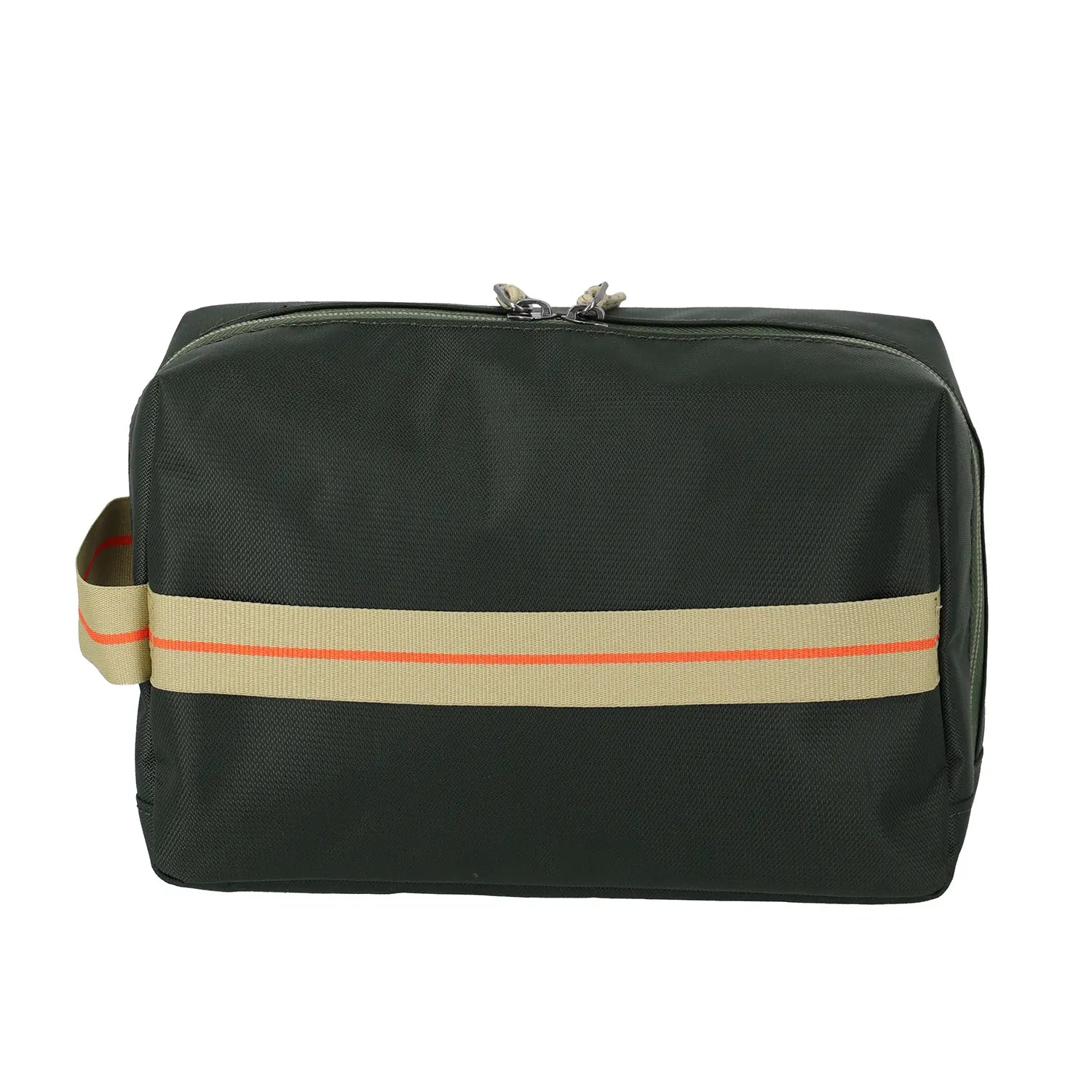 Travelite Color Craze Kulturtasche 24 cm in Oliv - Rückansicht mit Farbakzenten