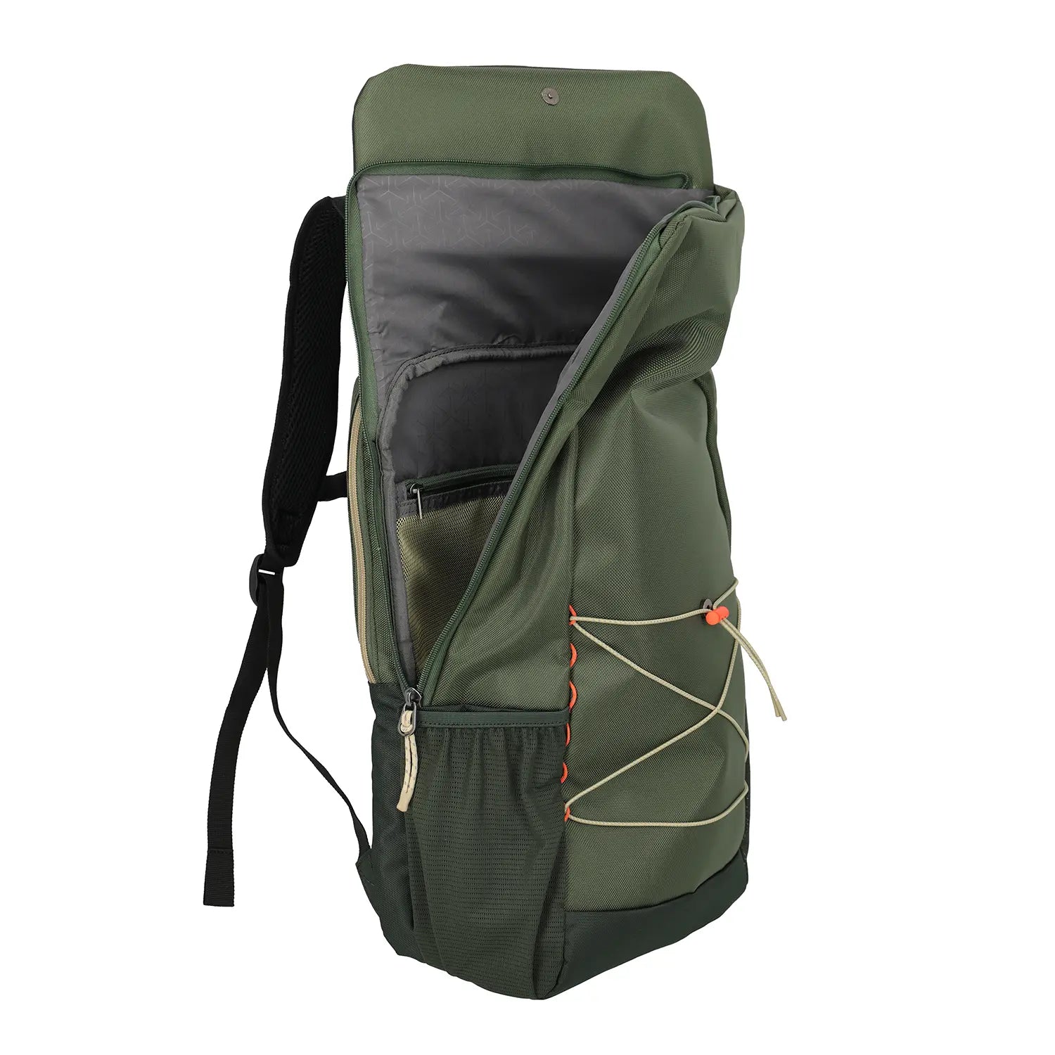 Reißverschlussfach vorne am Color Craze Rucksack 47 cm in Oliv