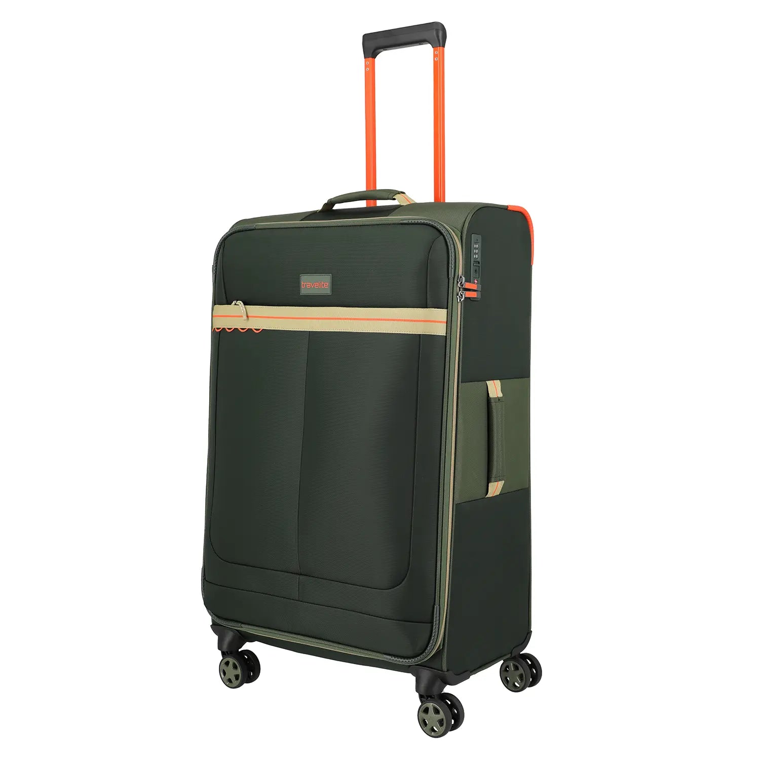 Großes Fach mit Reißverschluss vorne am Color Craze 4-Rollen Trolley L