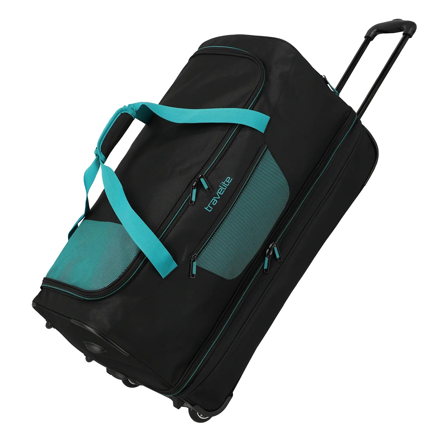 Travelite Basics Rollenreisetasche 70 cm - Schwarz/Petrol