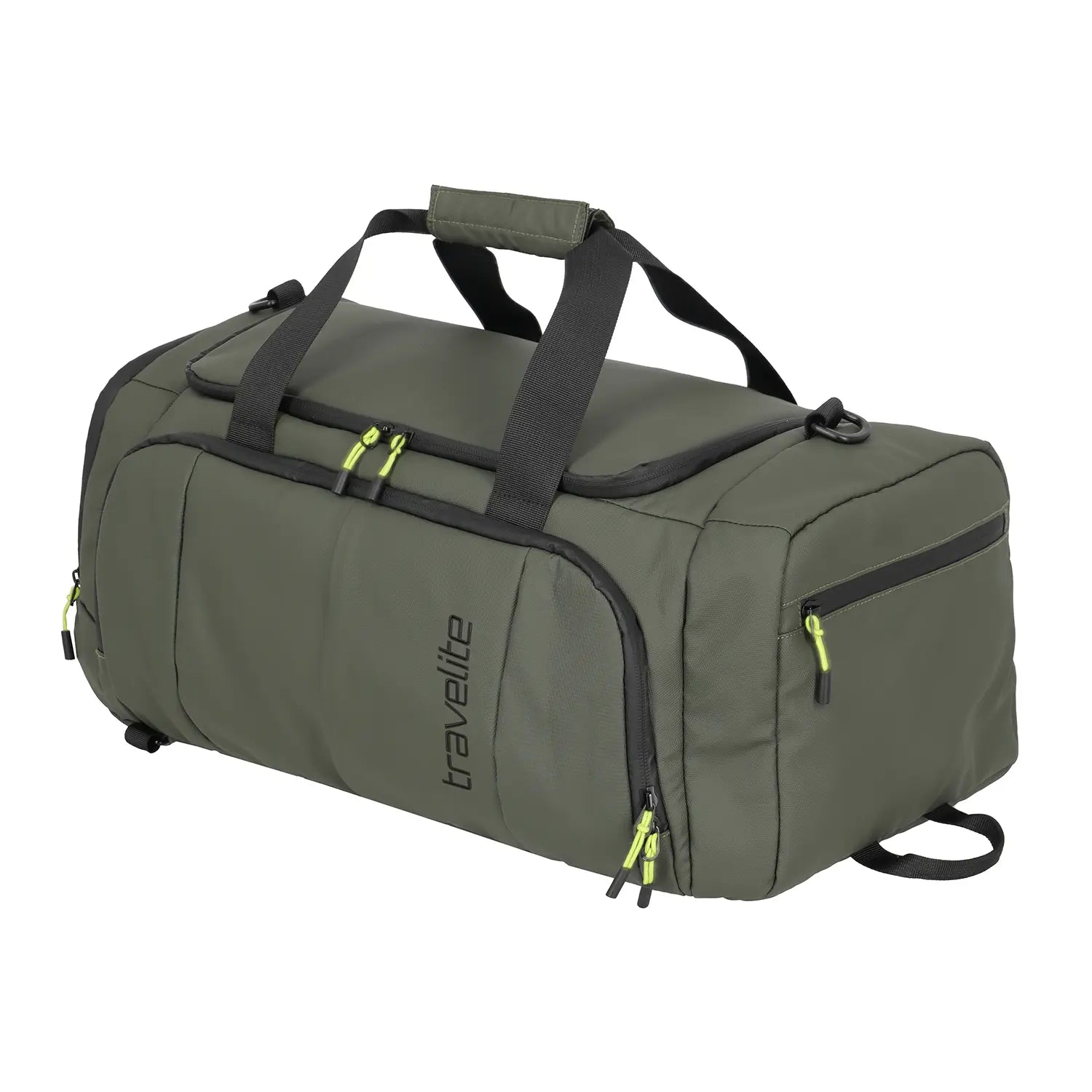 Travelite Briize Weekender 53 cm in Khaki - Seitenansicht mit Tragegriffen