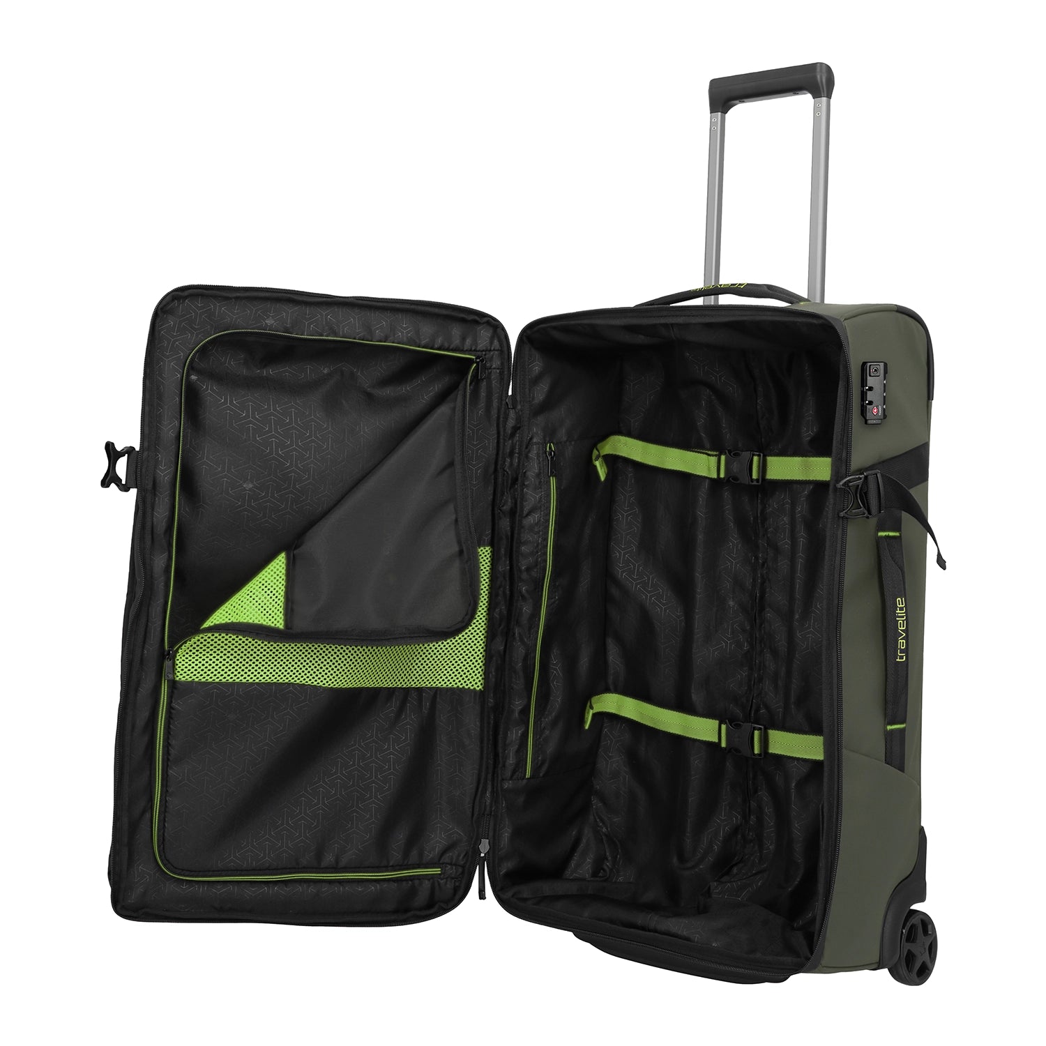 Travelite Briize Rollenreisetasche khaki M 67 cm - Hemdenfach Innenansicht