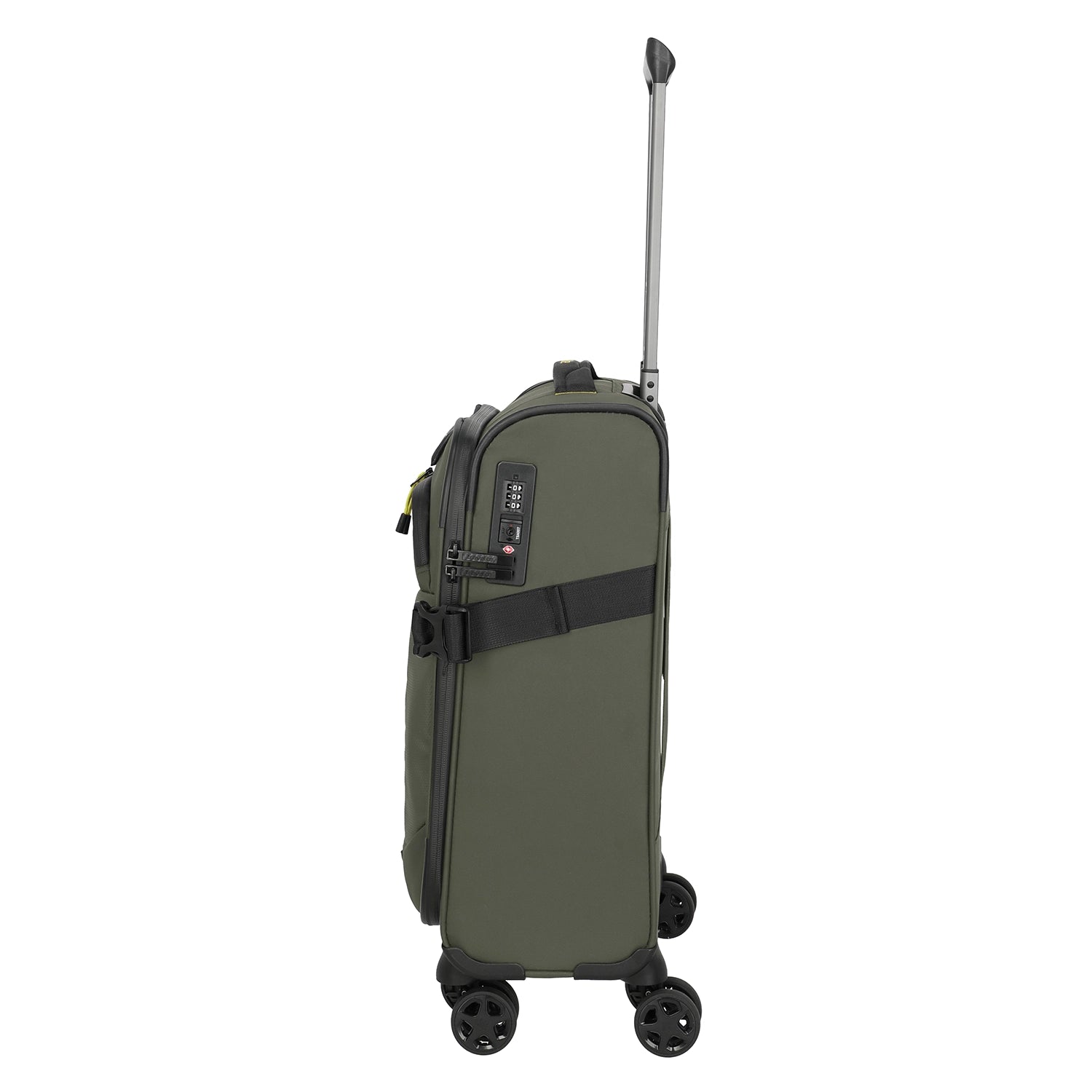 Travelite Briize 4-Rollen Trolley S 55 cm - Seitenansicht mit TSA-Kombinationsschloss