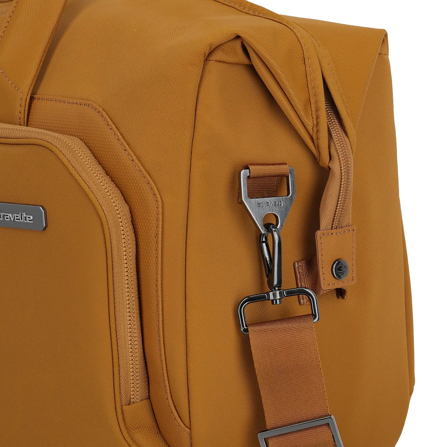 Travelite Priima Weekender 48 cm Curry - Detailansicht Schnalle Schultergurt
