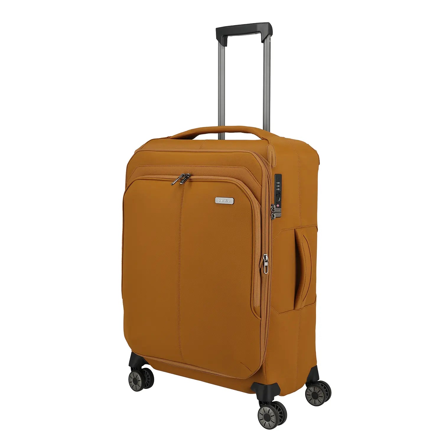Seitenansicht Travelite Priima 4-Rollen Trolley M 68 cm in Curry