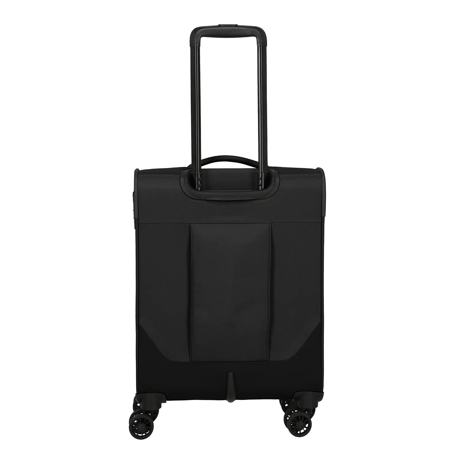 Rückansicht kleiner Travelite Umbria Bordtrolley S mit Aufstecksystem für andere Koffer
