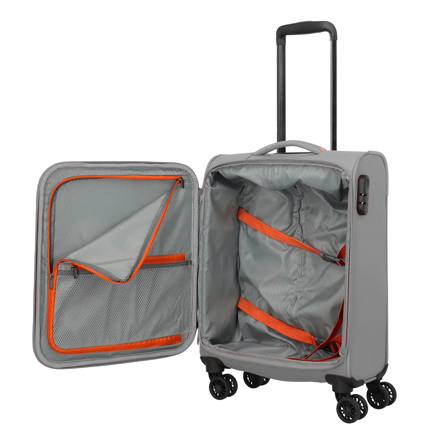 Travelite Umbria 4-Rollen Trolley S 55 cm - Innenaufteilung mit Packgurten und Hemdenfach