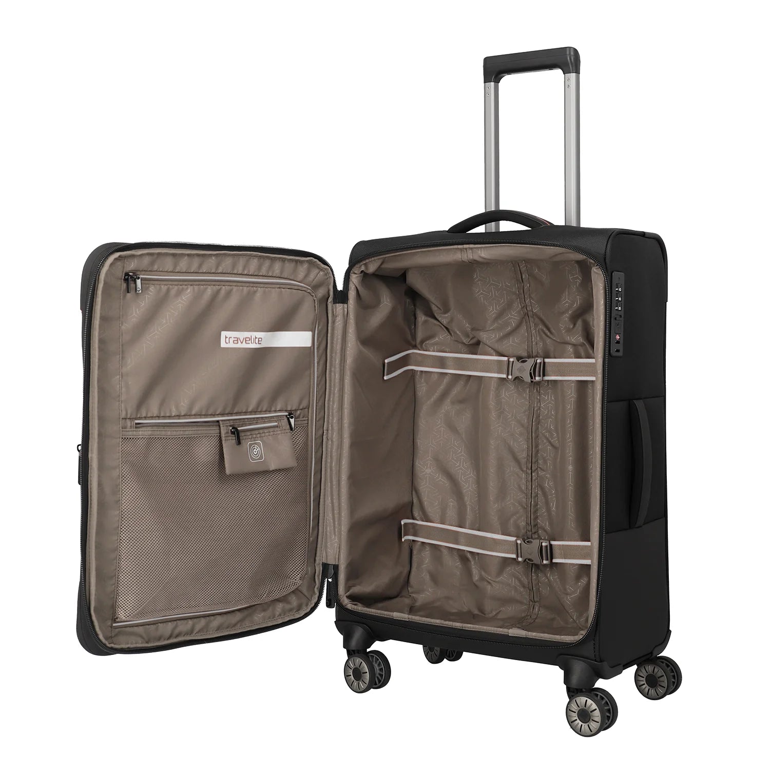 Travelite Crosslite 5.0 4-Rollen Trolley M 66 cm - Natur
