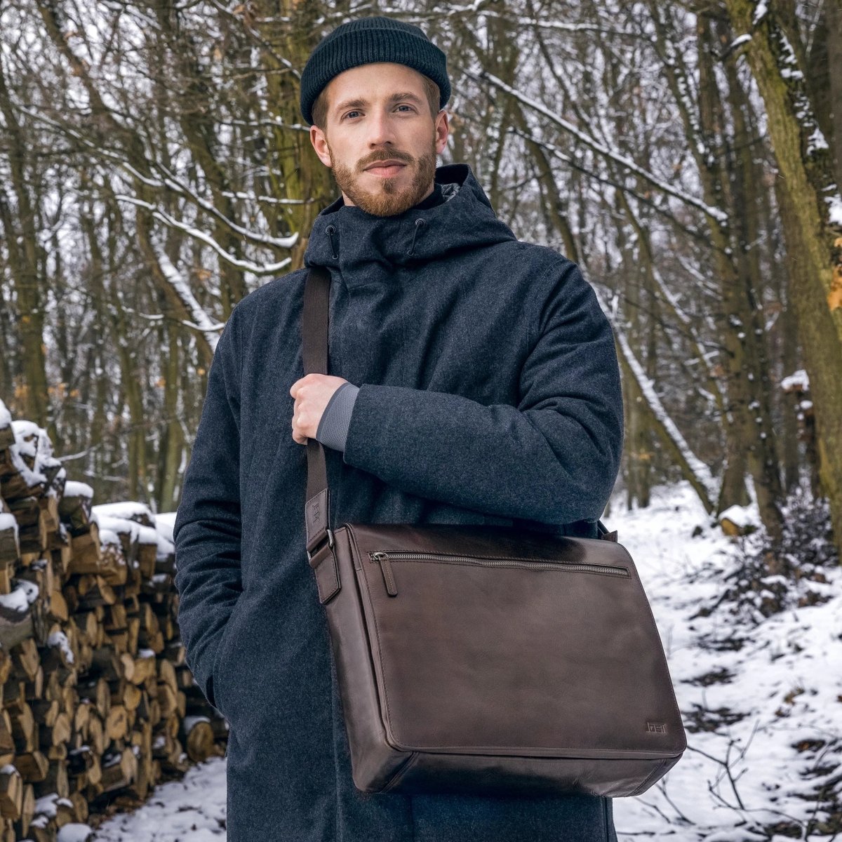 Jost Helsingborg Umhängetasche L 38 cm - Braun Jost - koffer - direkt.de