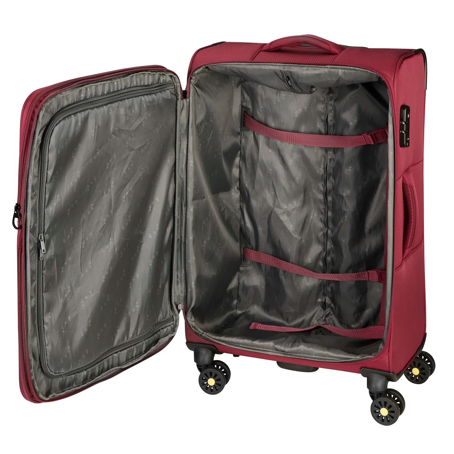 d&n Travel Line 9704 4-Rollen Trolley L 78 cm - Dark Red