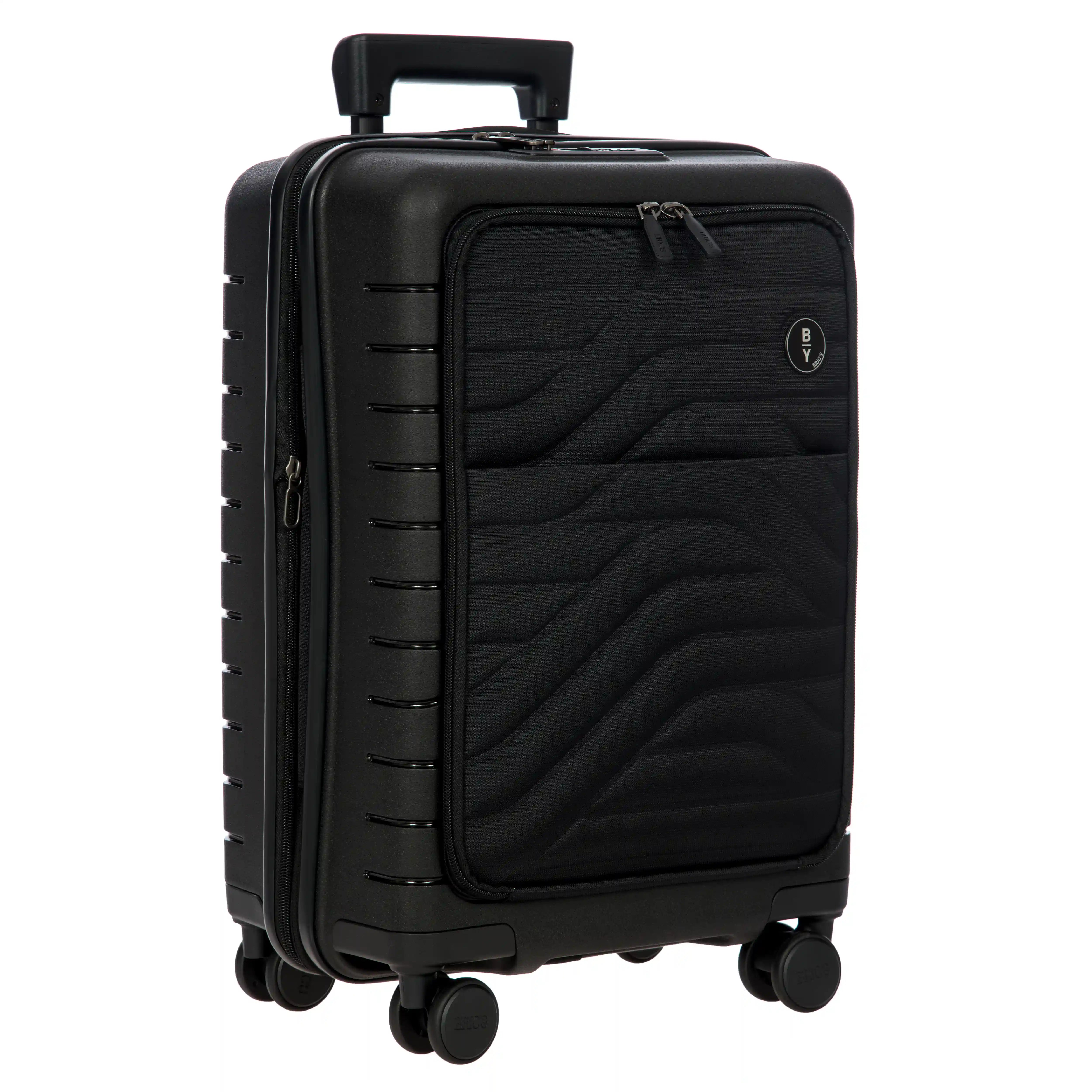 By by Brics Ulisse 4-wheel cabin trolley with front pocket 55 cm - Black