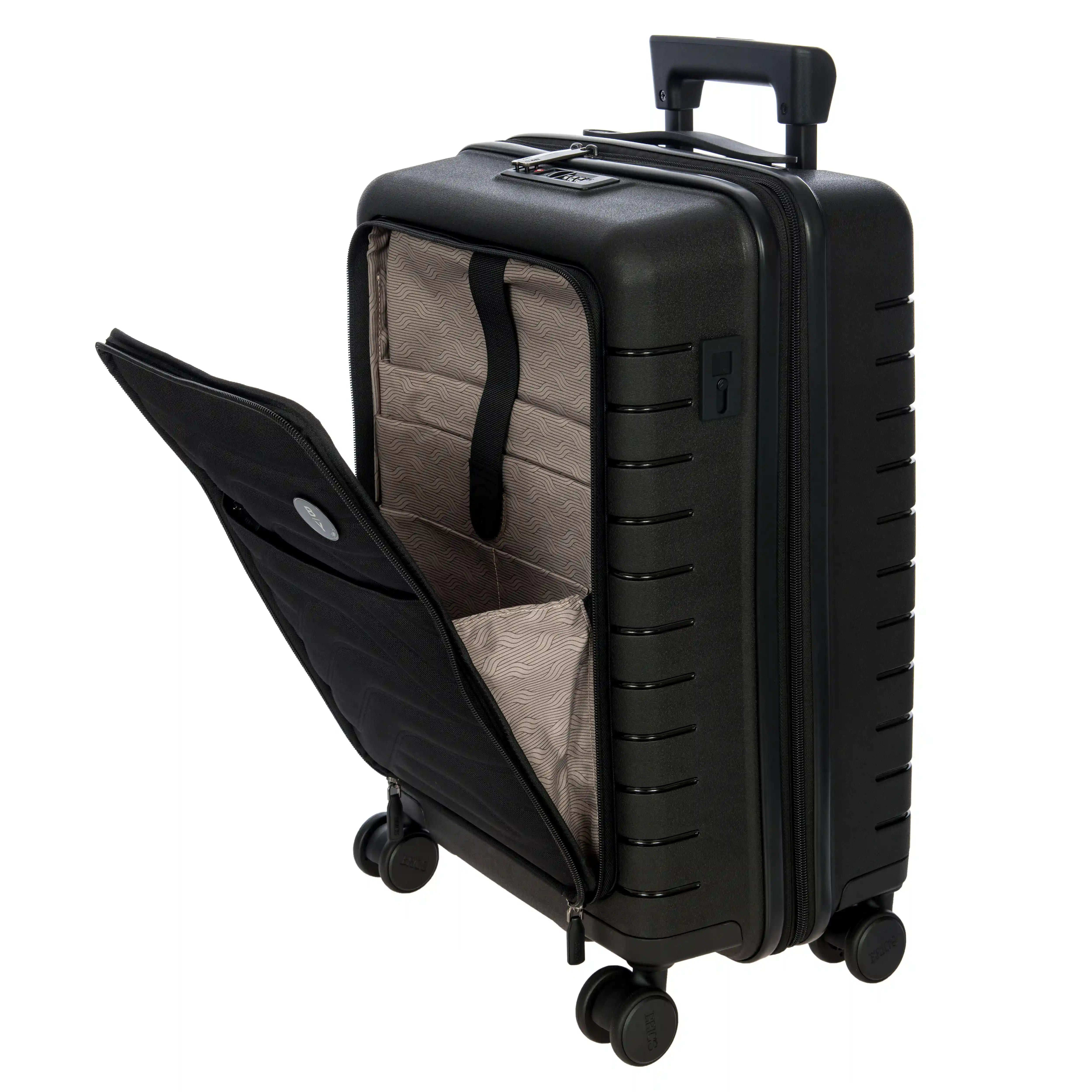 By by Brics Ulisse 4-wheel cabin trolley with front pocket 55 cm - Black