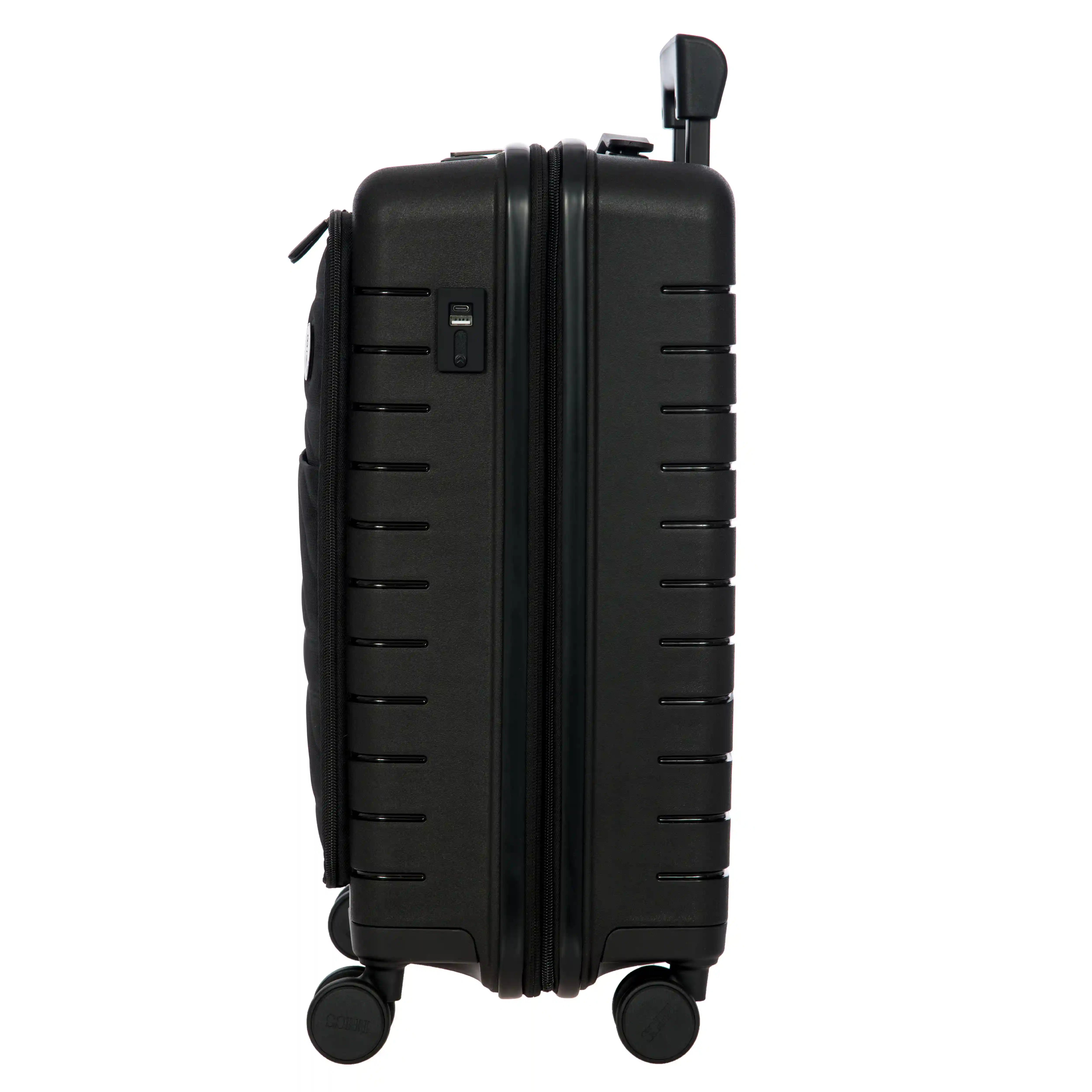 By by Brics Ulisse 4-wheel cabin trolley with front pocket 55 cm - Black