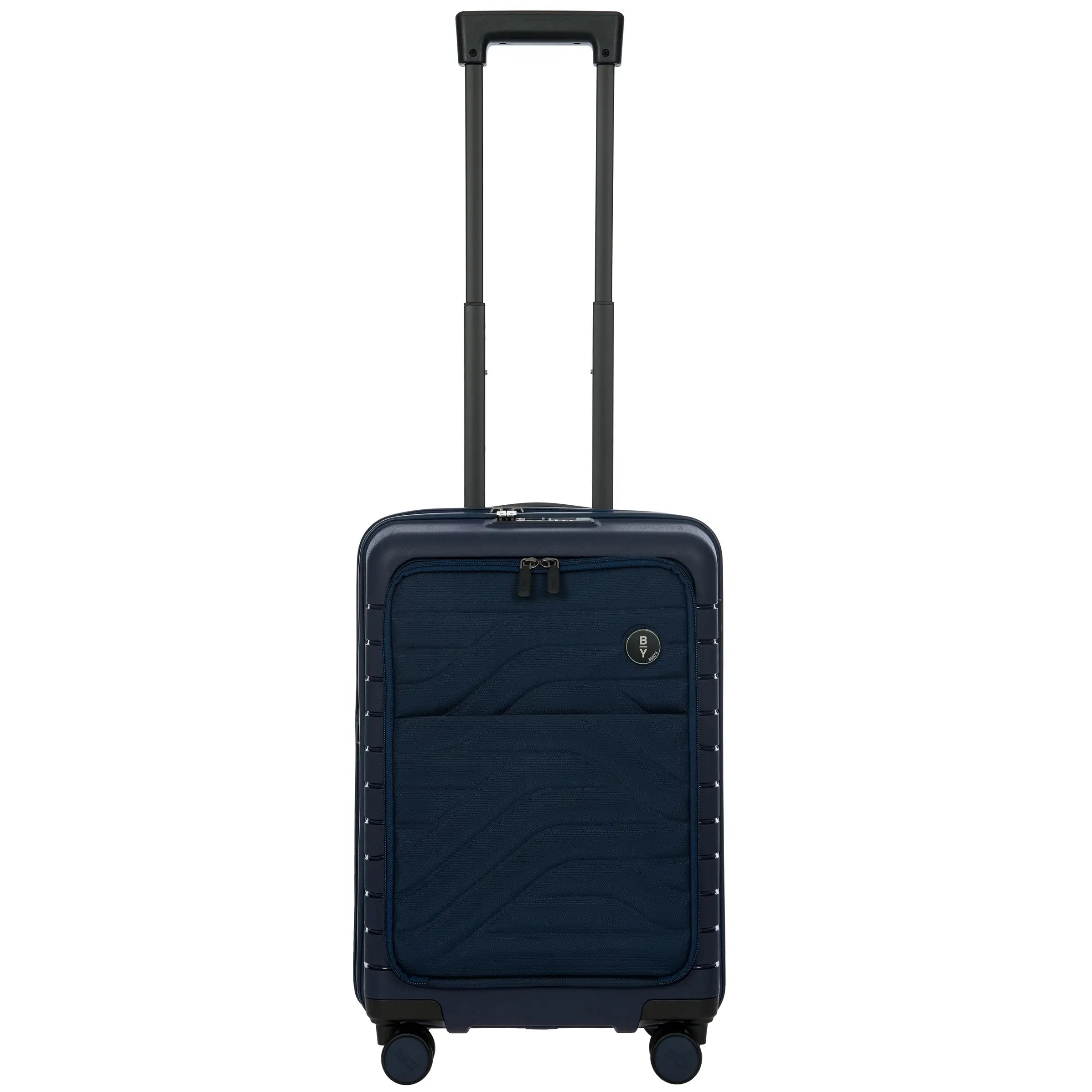 By by Brics Ulisse 4-Rollen Kabinentrolley mit Vortasche 55 cm - Ocean Blue