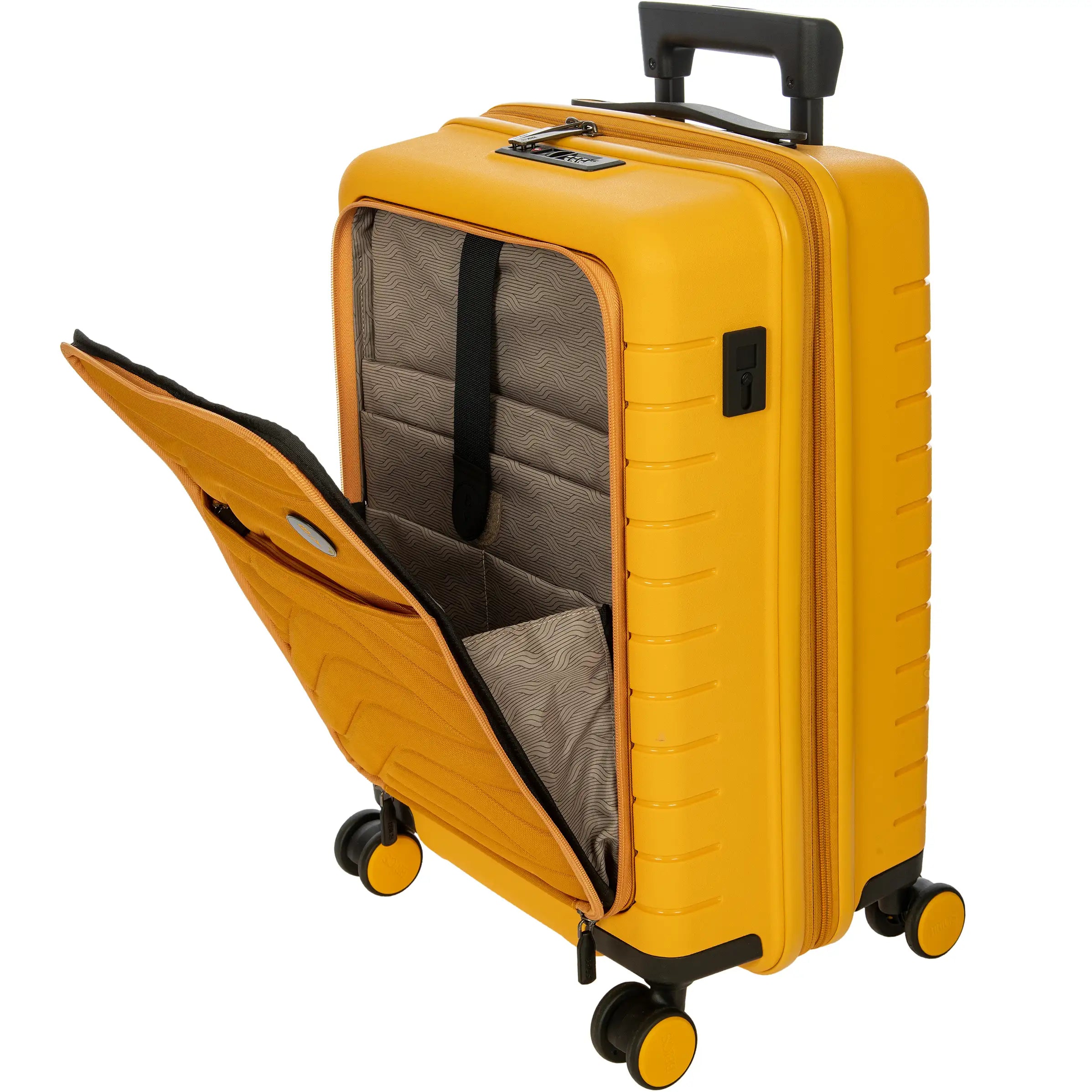 By by Brics Ulisse 4-wheel cabin trolley with front pocket 55 cm - Mango